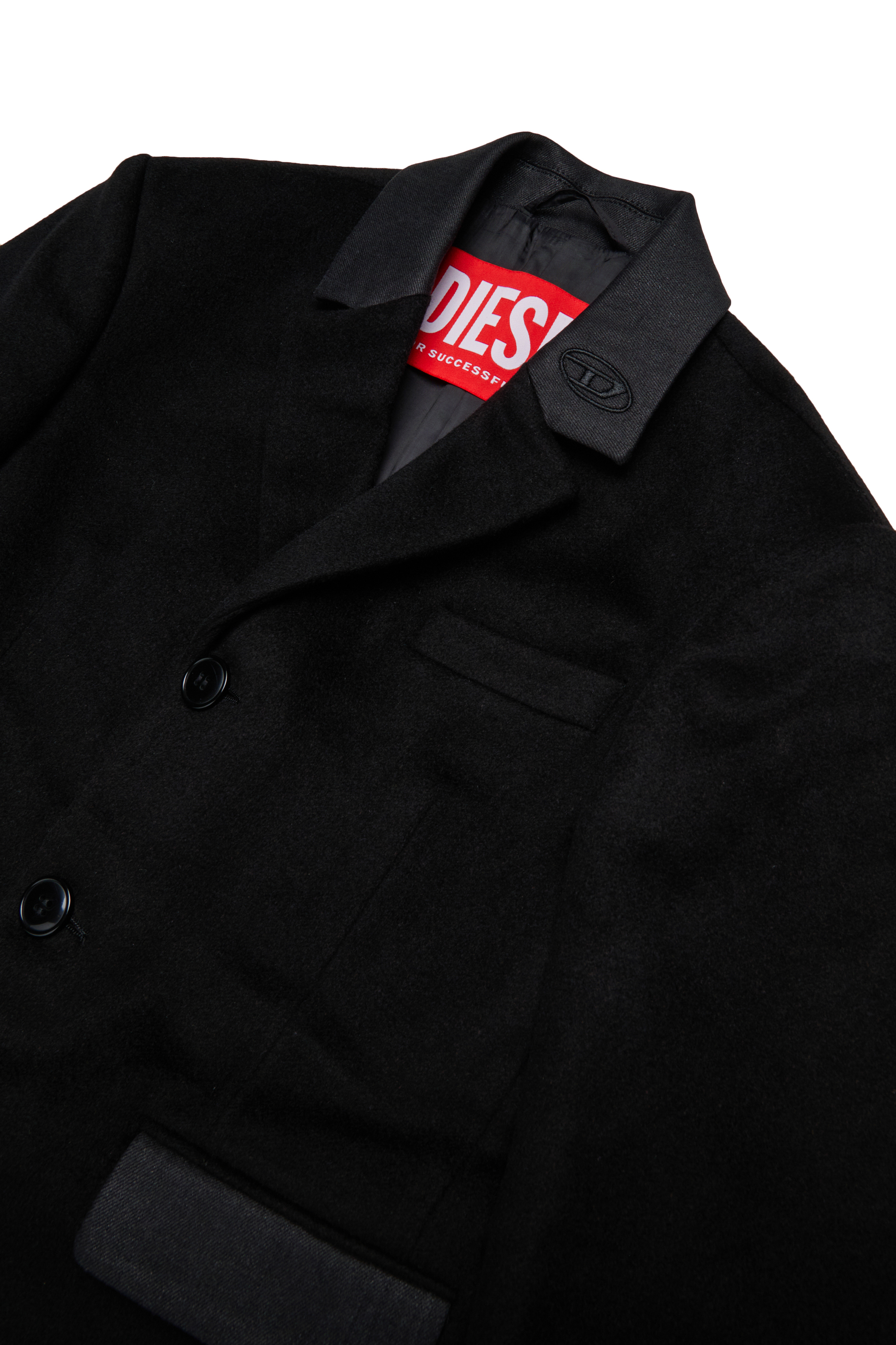 Diesel - JDERRIS, Man's Wool jacket with contrasting details in Black - 3