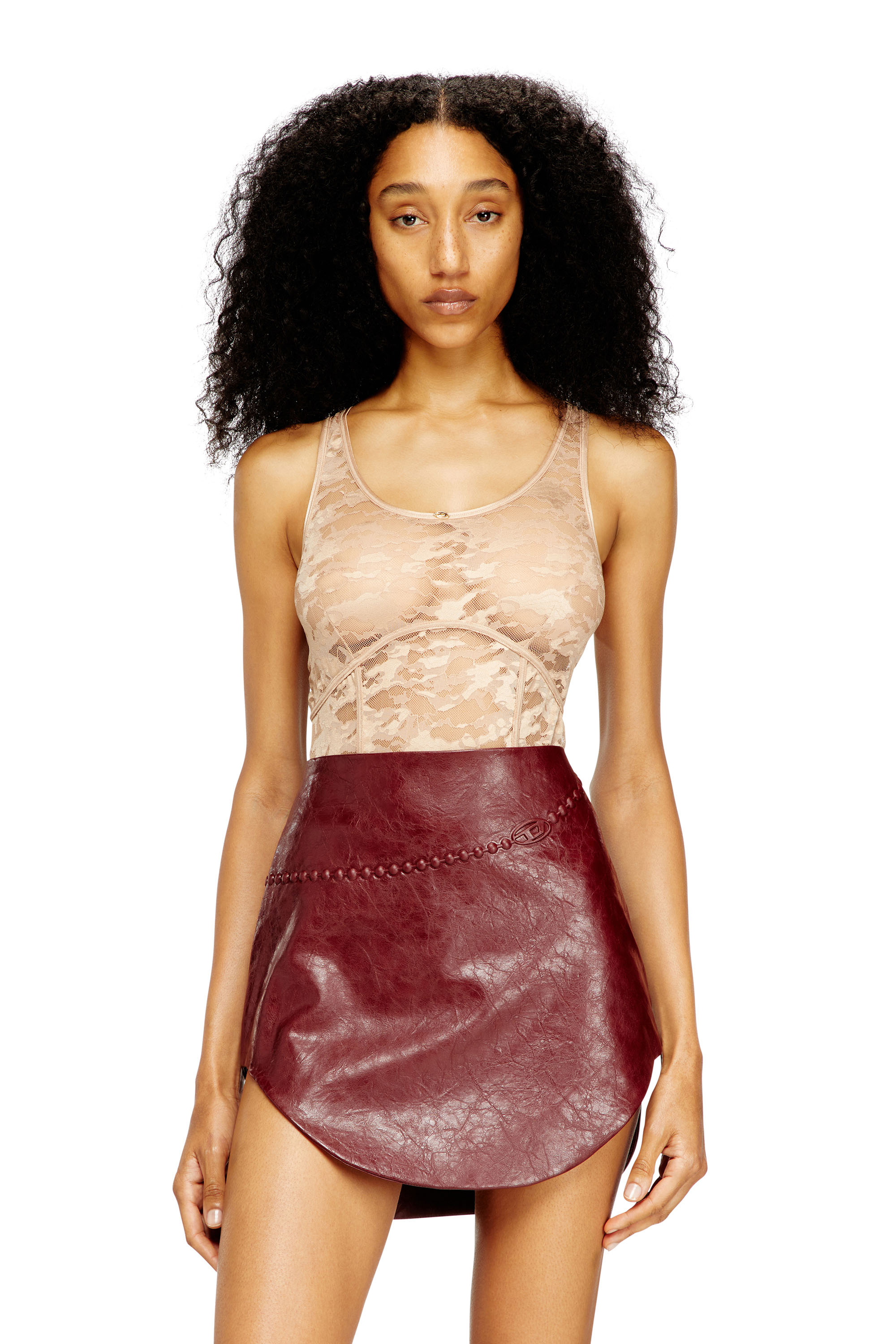 Diesel - EZZY-UTLT, Woman's Nylon bodysuit with lace design in null - 4