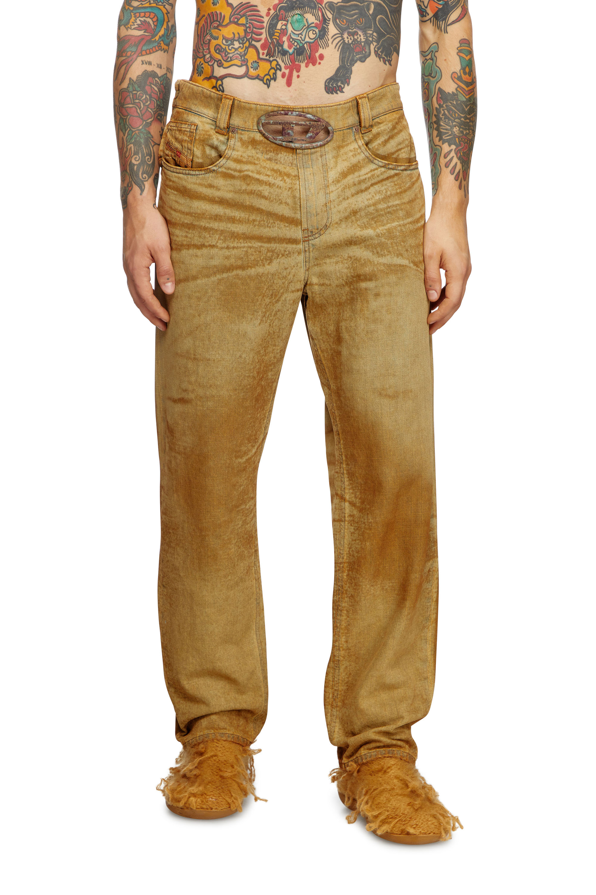 Diesel - Man's Straight Jeans 2010 D-Macs 0AJET, Light Brown - 2