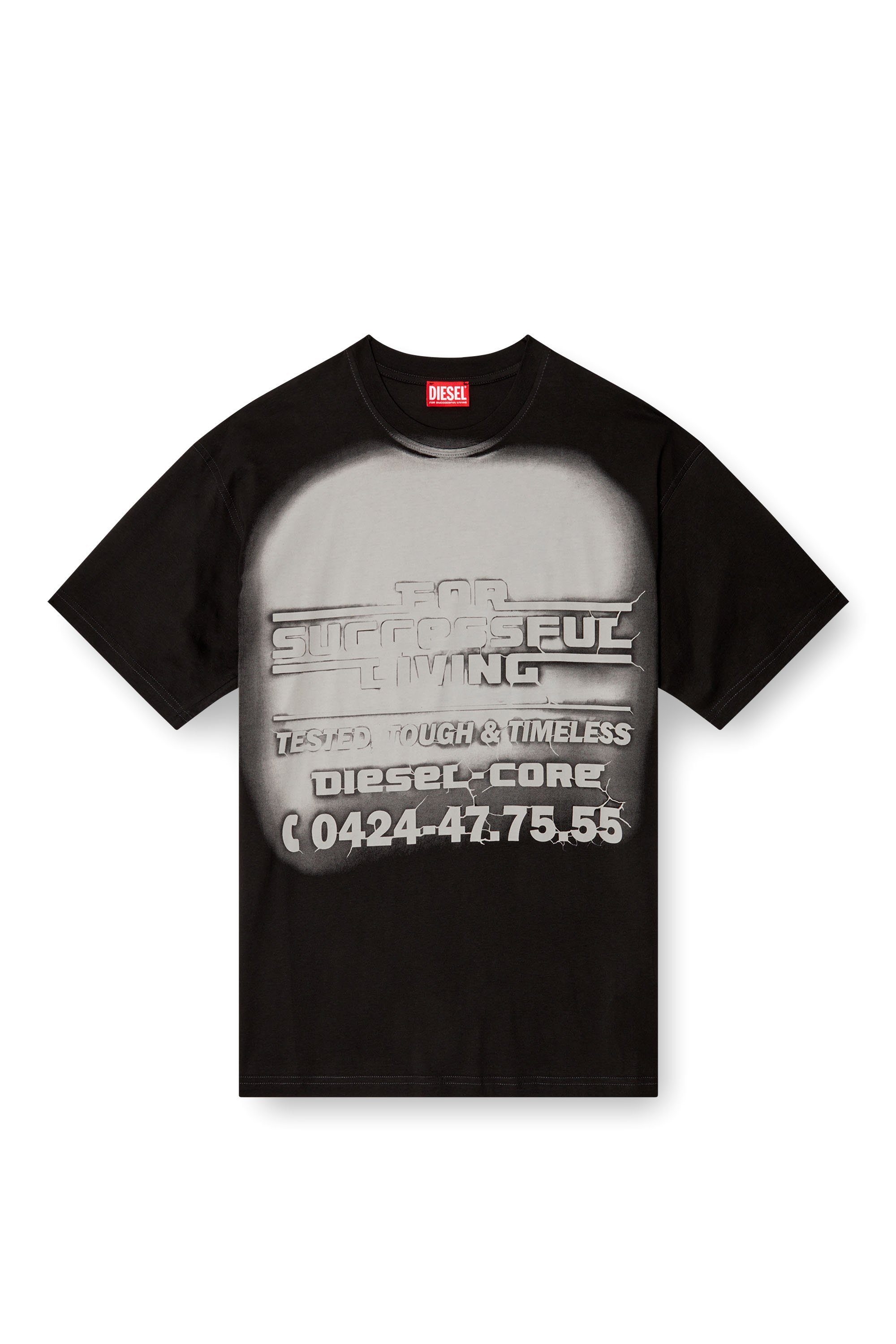 Diesel - T-BOXT-R15, Man's T-shirt with blowout logo graphic in Black - 3