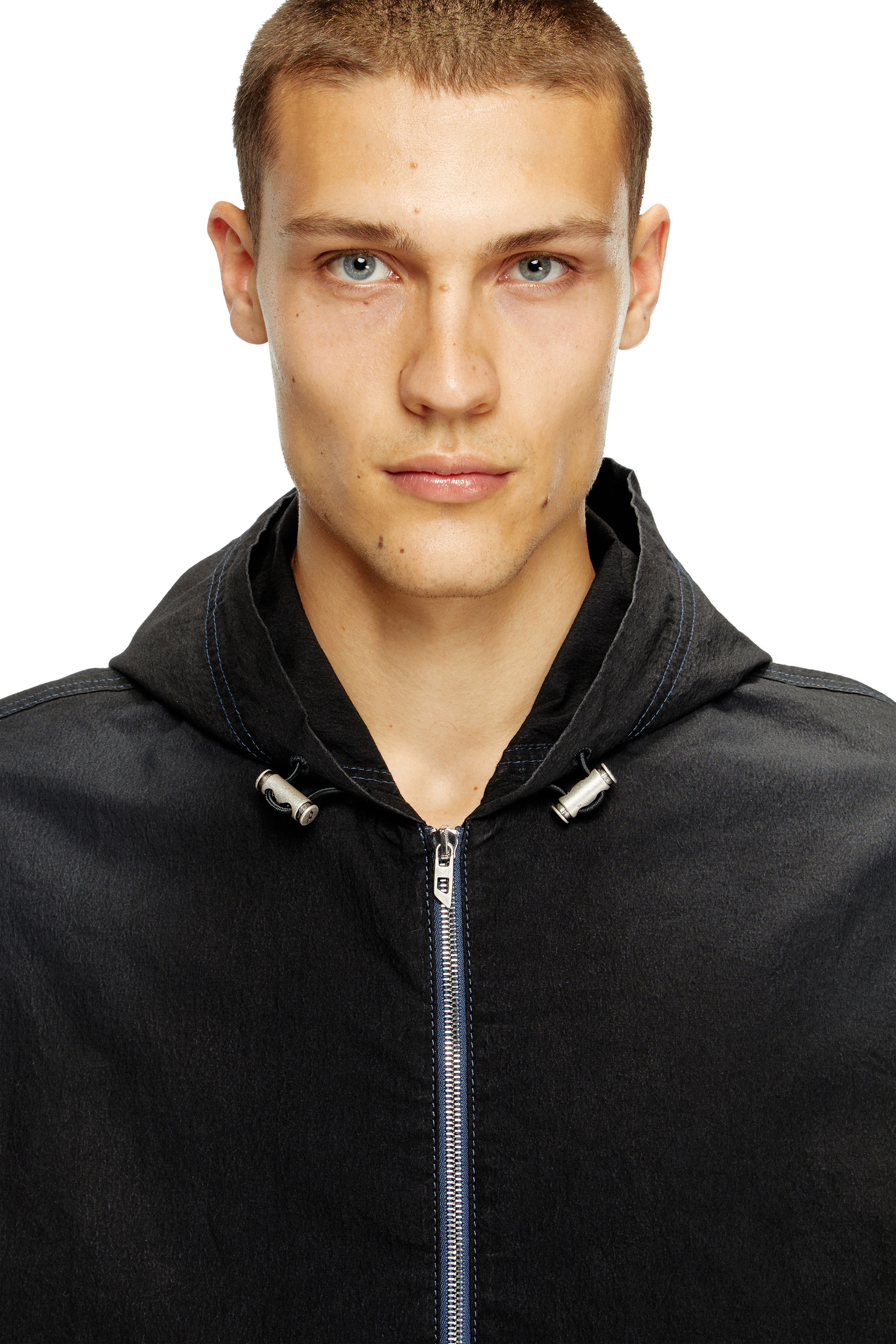 Diesel - D-WYNNY JOGG, Man's Hooded technical JoggJeans jacket in Black - 5