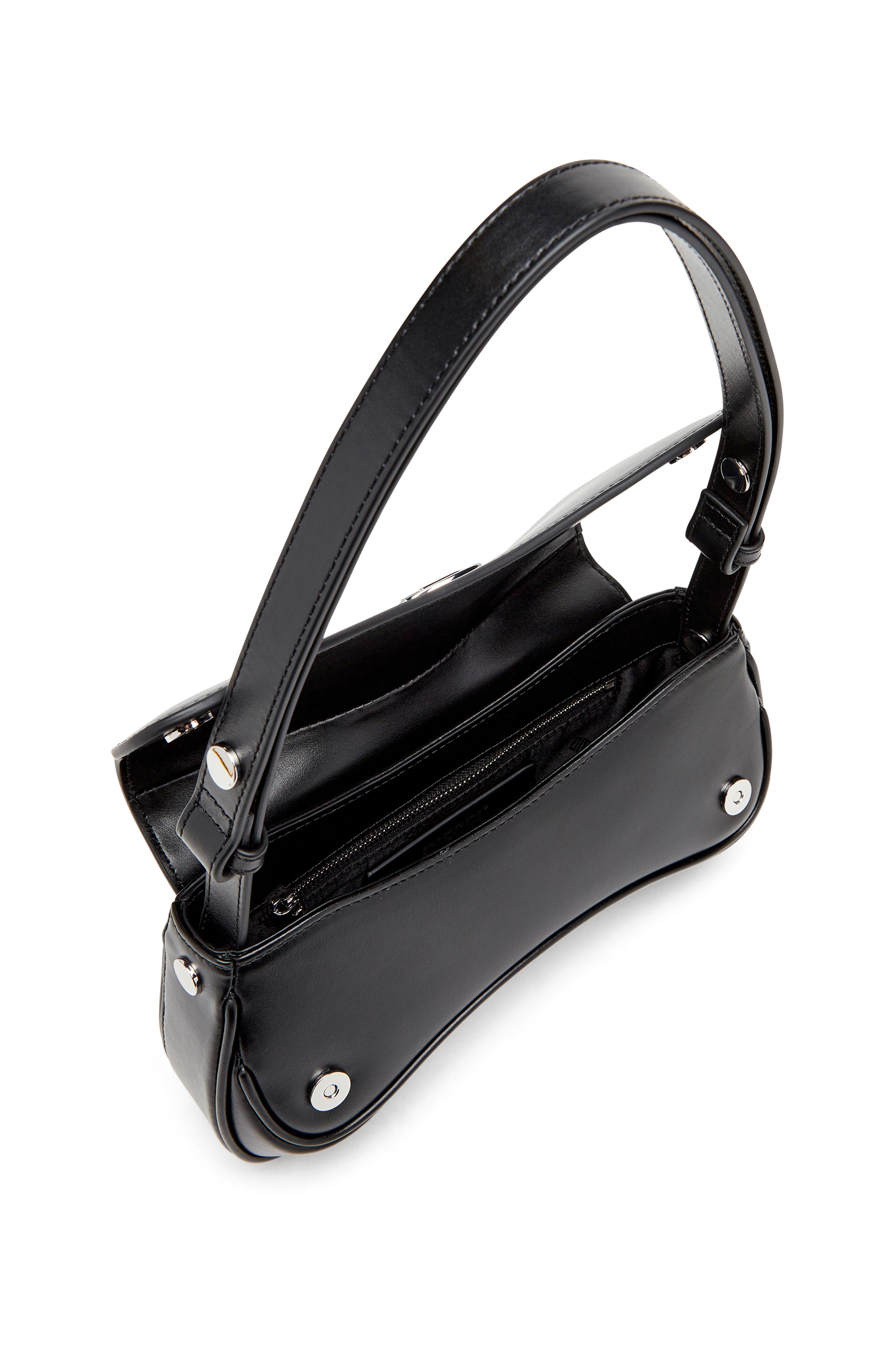 Diesel - PLAY CLUTCH, Woman's Play-Semi gloss leather shoulder bag in Black - 3
