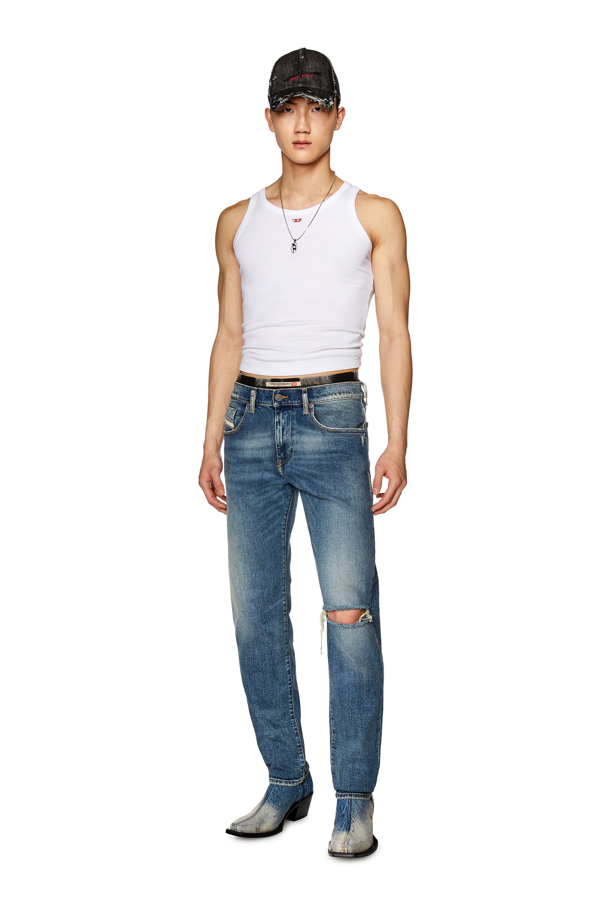 Diesel - Slim Jeans 2019 D-Strukt 007M5, Dark Blue - Image 4