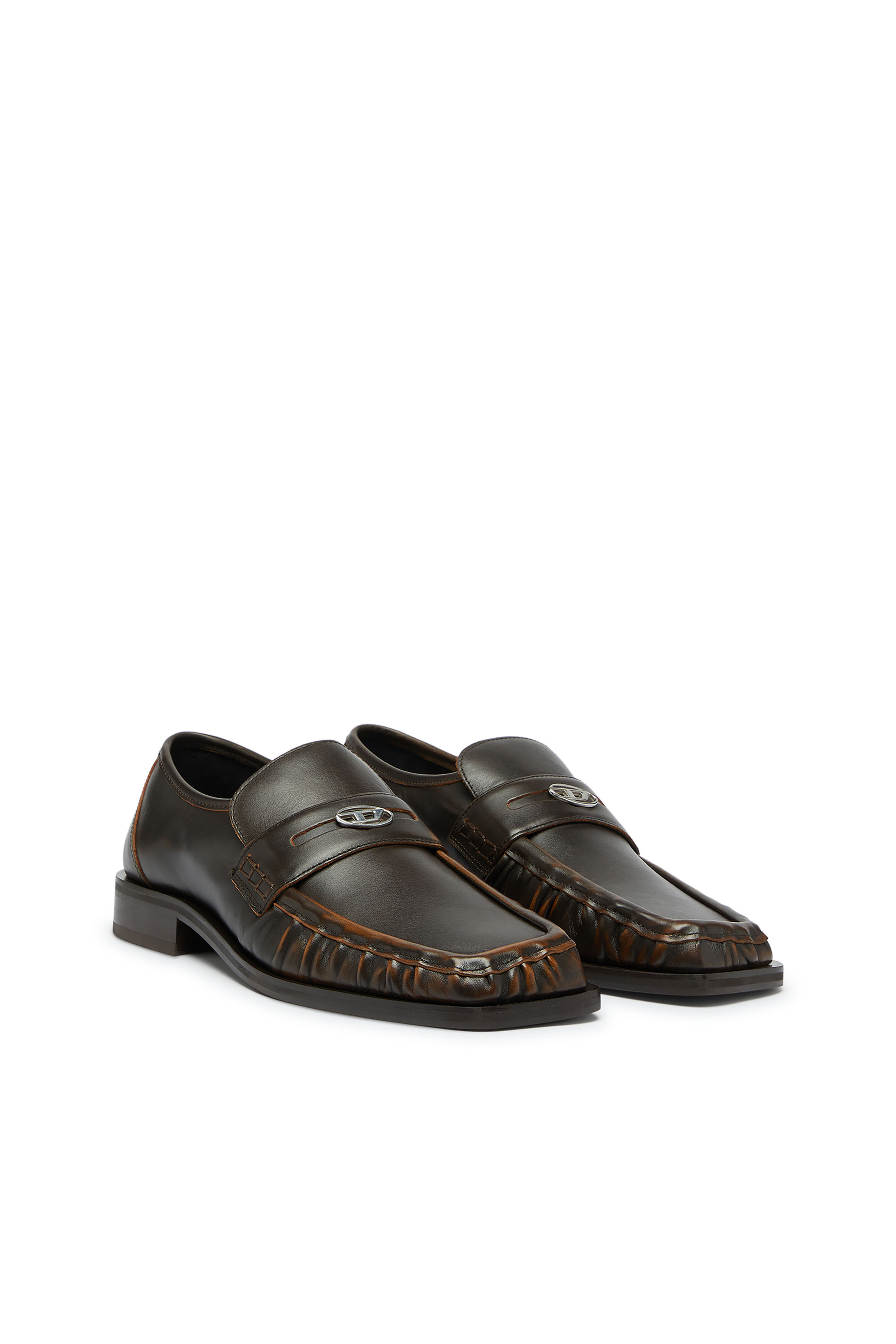 Diesel - D-AMBER LOAFER, Man's D-Amber - Penny loafers in leather in Brown - 2
