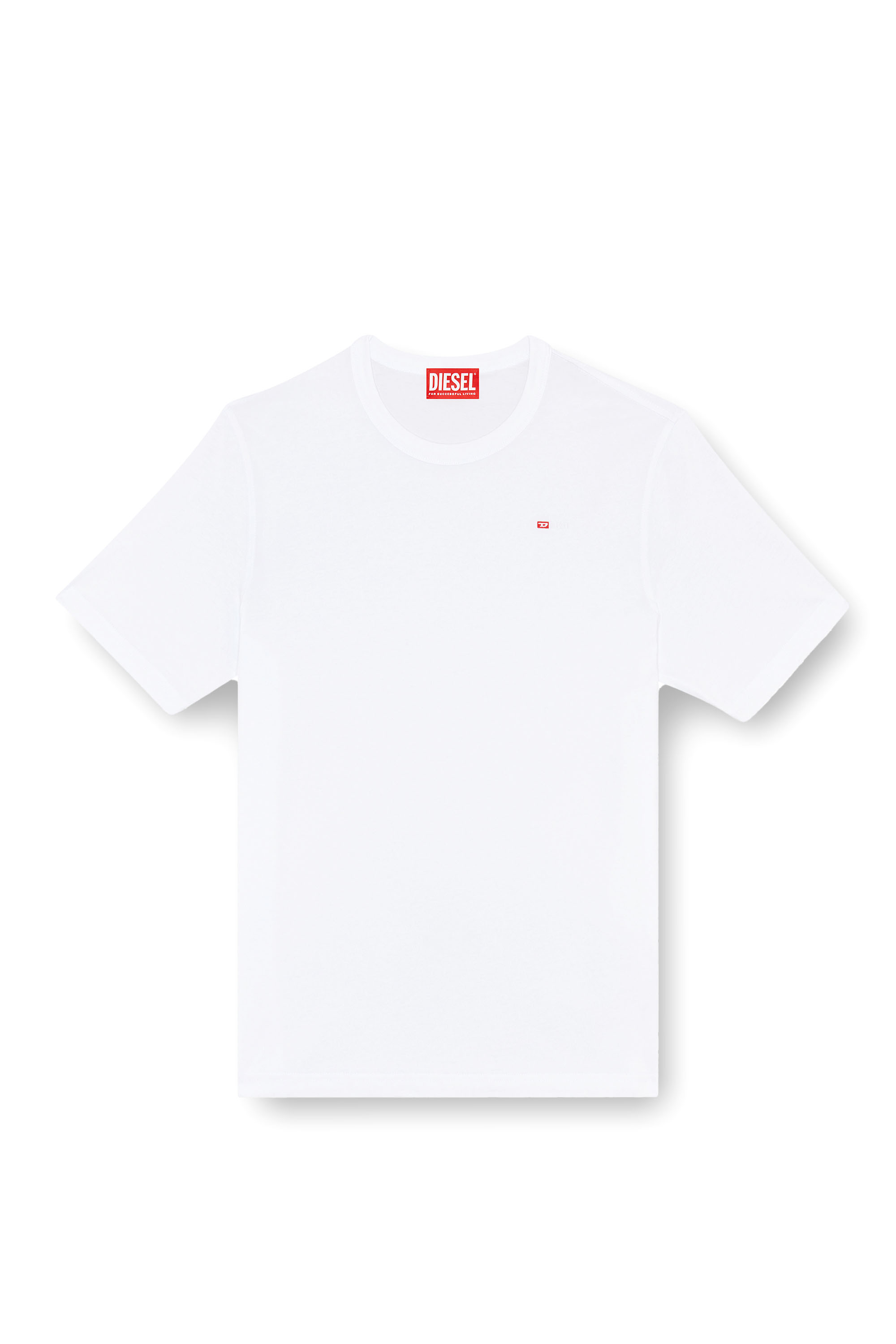 Diesel - T-ADJUST-MICRODIV, Unisex's T-shirt with micro-embroidered logo in White - 4