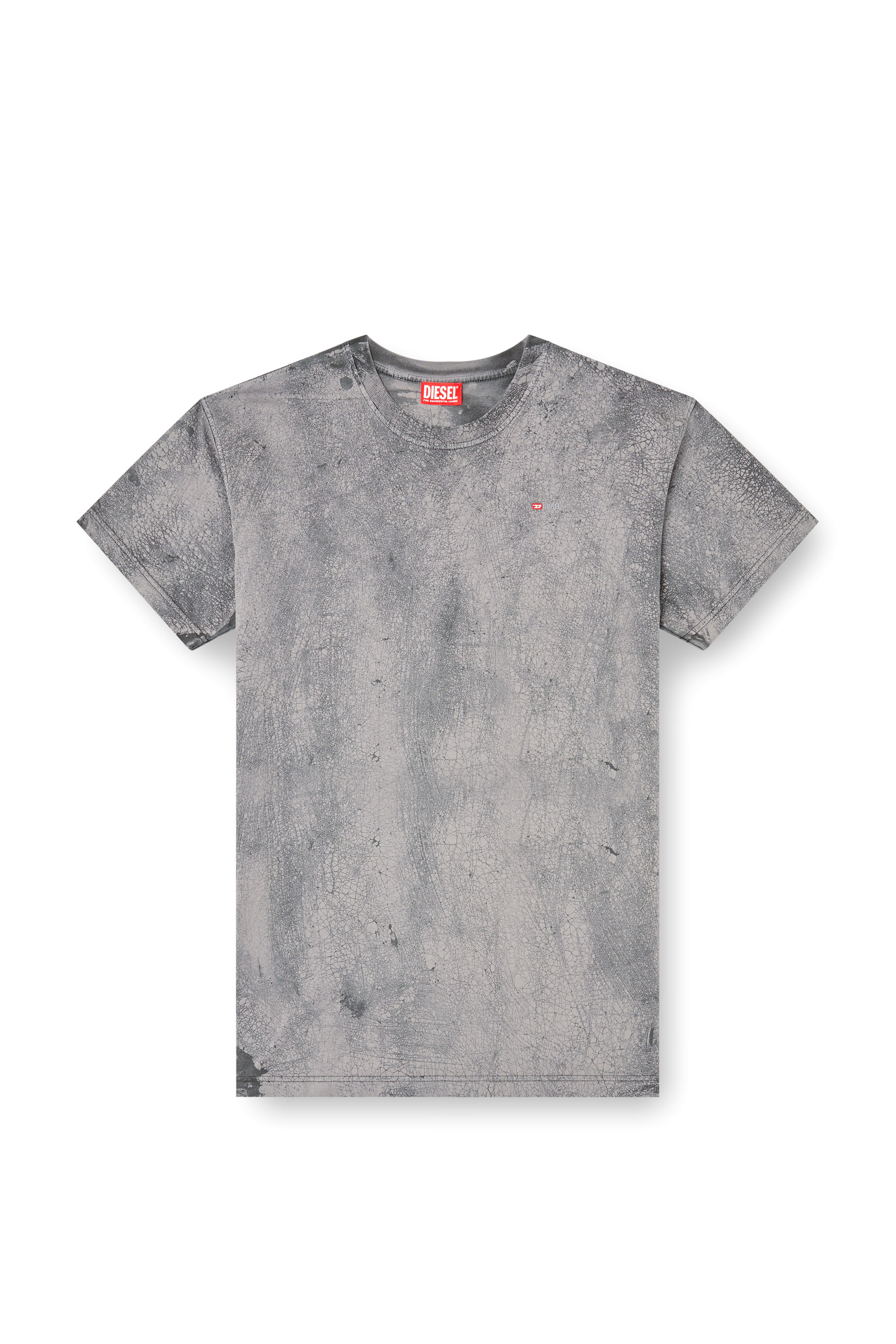 Diesel - T-NORM-T8, Man's T-shirt in waxed jersey in Grey - 3