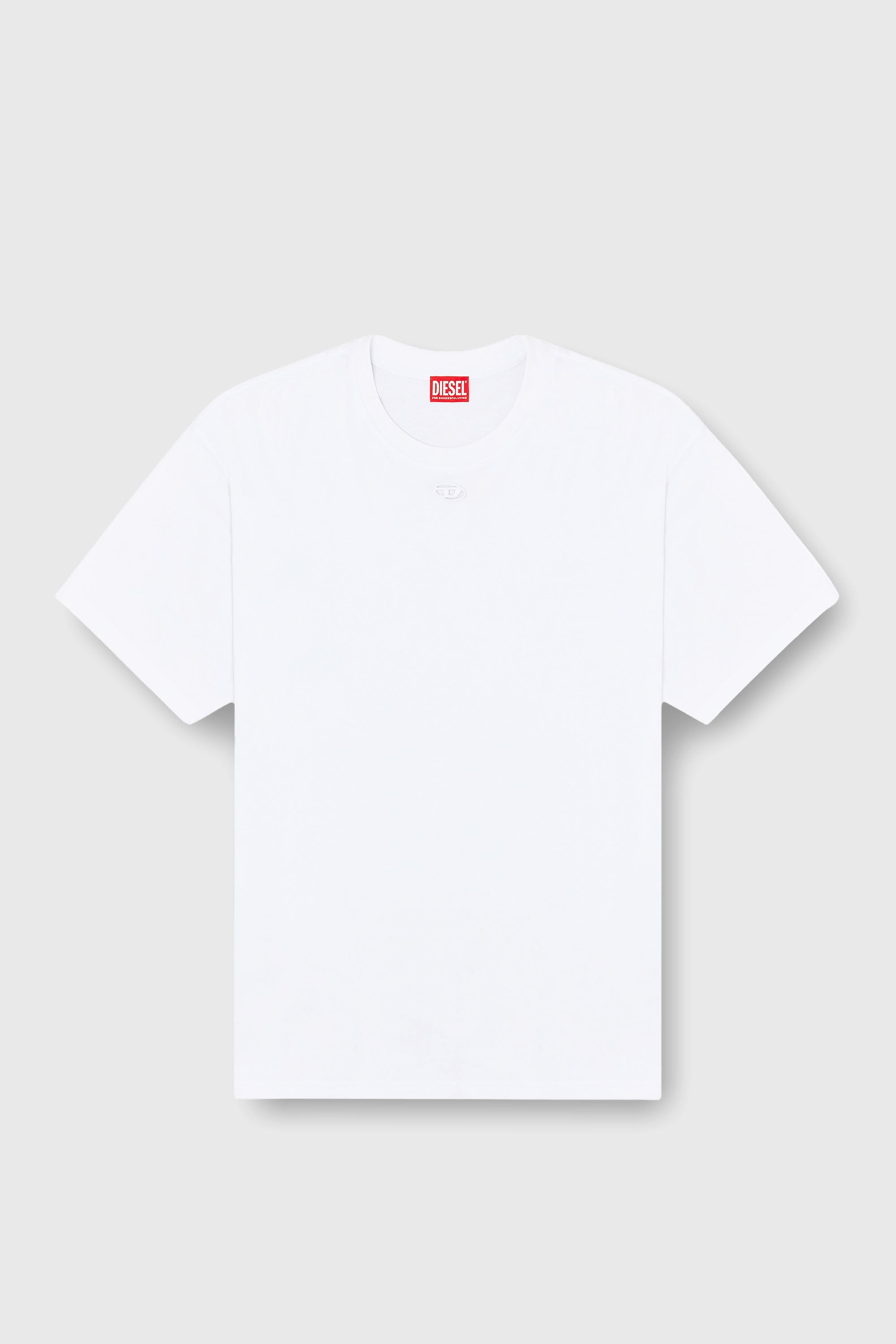 Diesel - T-BOXT-DCO, Man's Relaxed cotton T-shirt with Oval D embroidery in White - 2