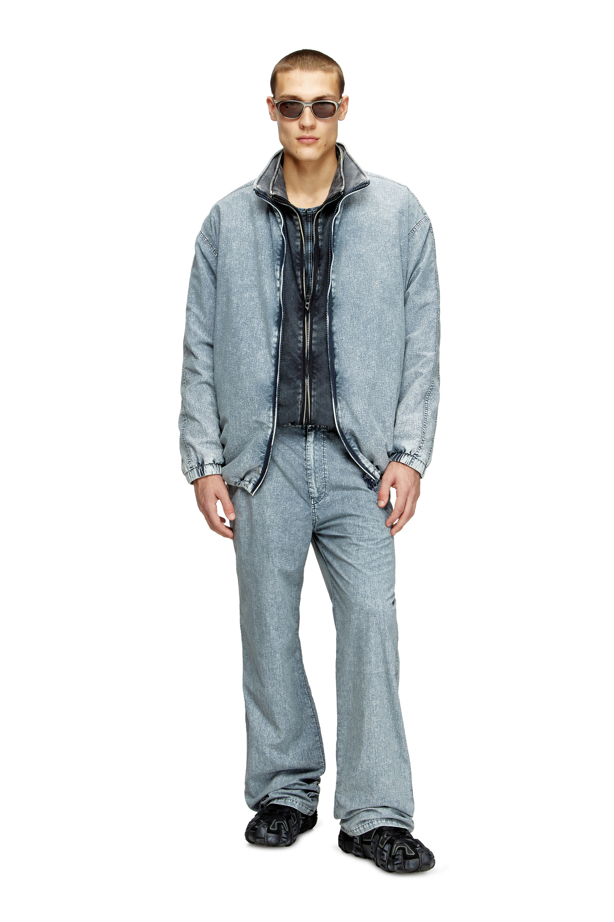 Diesel - P-HANTIK-CHINO, Man's Chino pants in recycled nylon taslan in Light Blue - 1