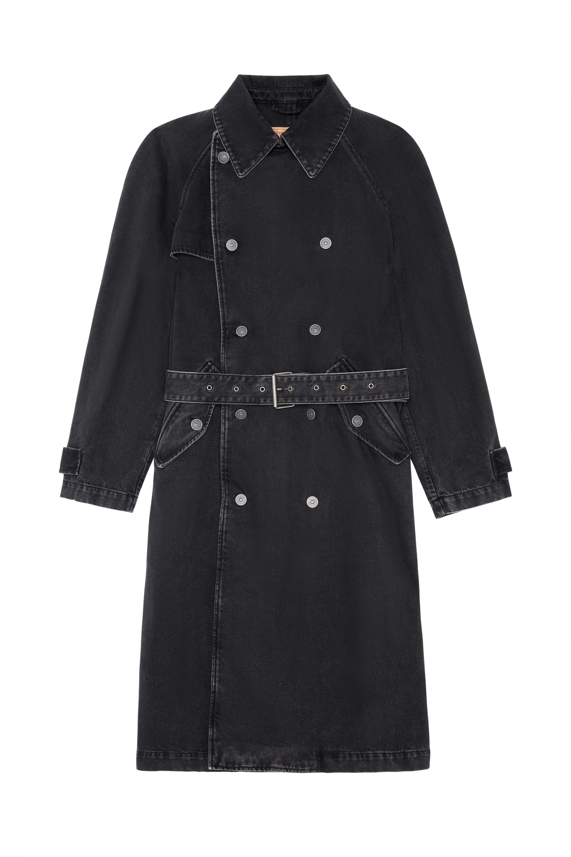Diesel - D-DELIRIOUS DOUBLE BREASTED TRENCH COAT, Black/Dark grey - Image 5
