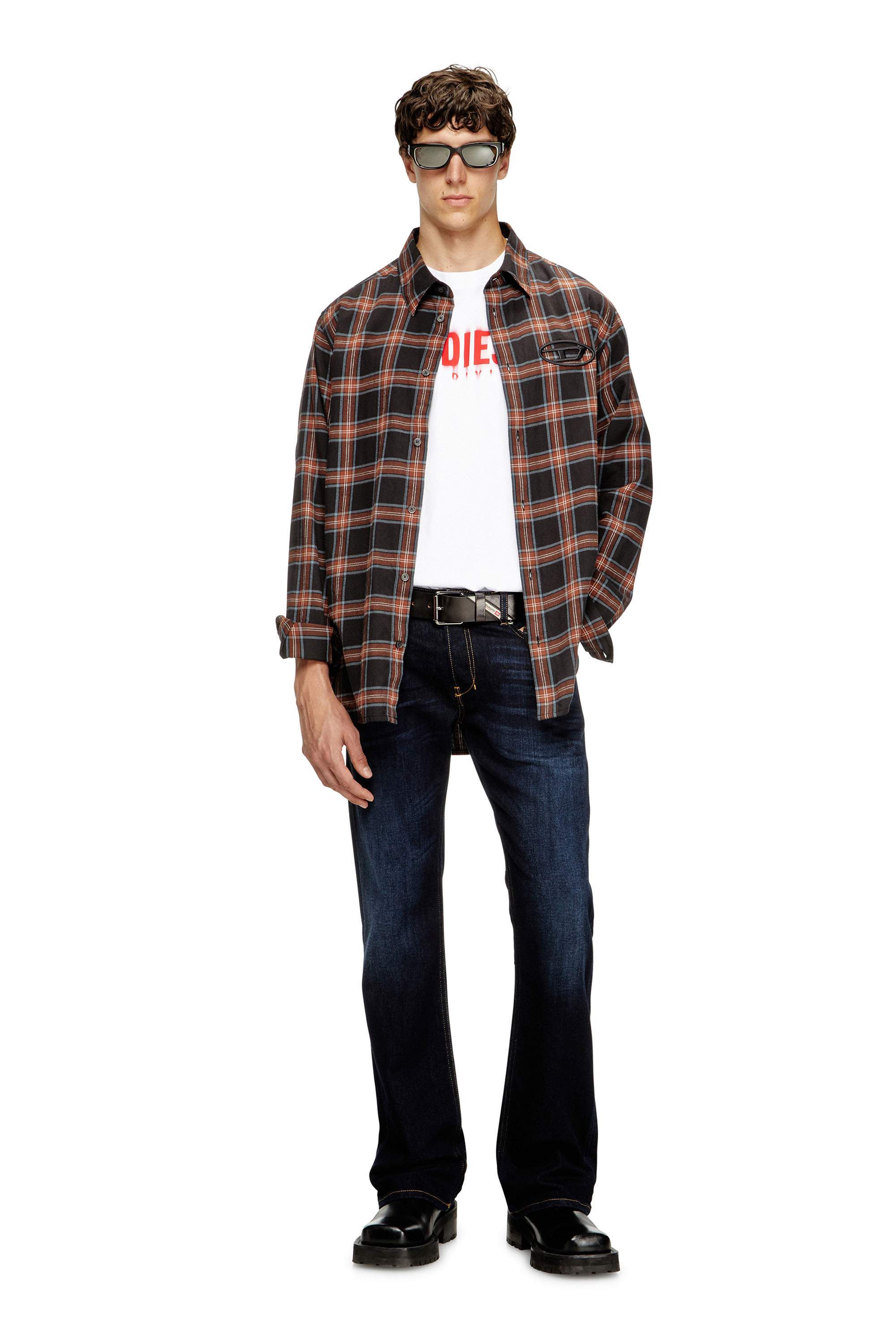 Diesel - T-ADJUST-Q7, Man's T-shirt with blurry Diesel logo in White - 2