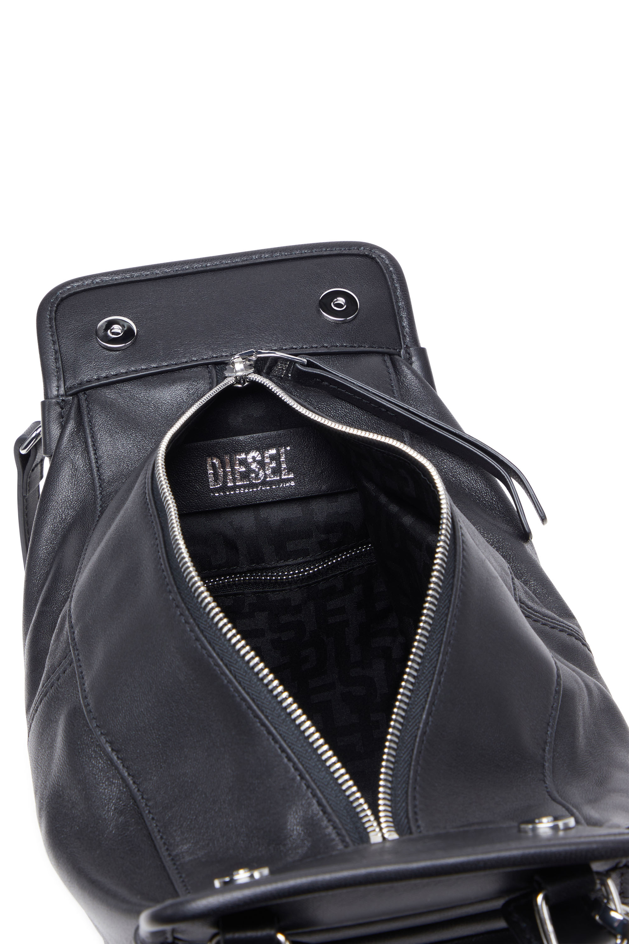 Diesel - D-VINA-RR S, Woman's D-Vina-RR S - Slouchy leather tote bag in Black - 4