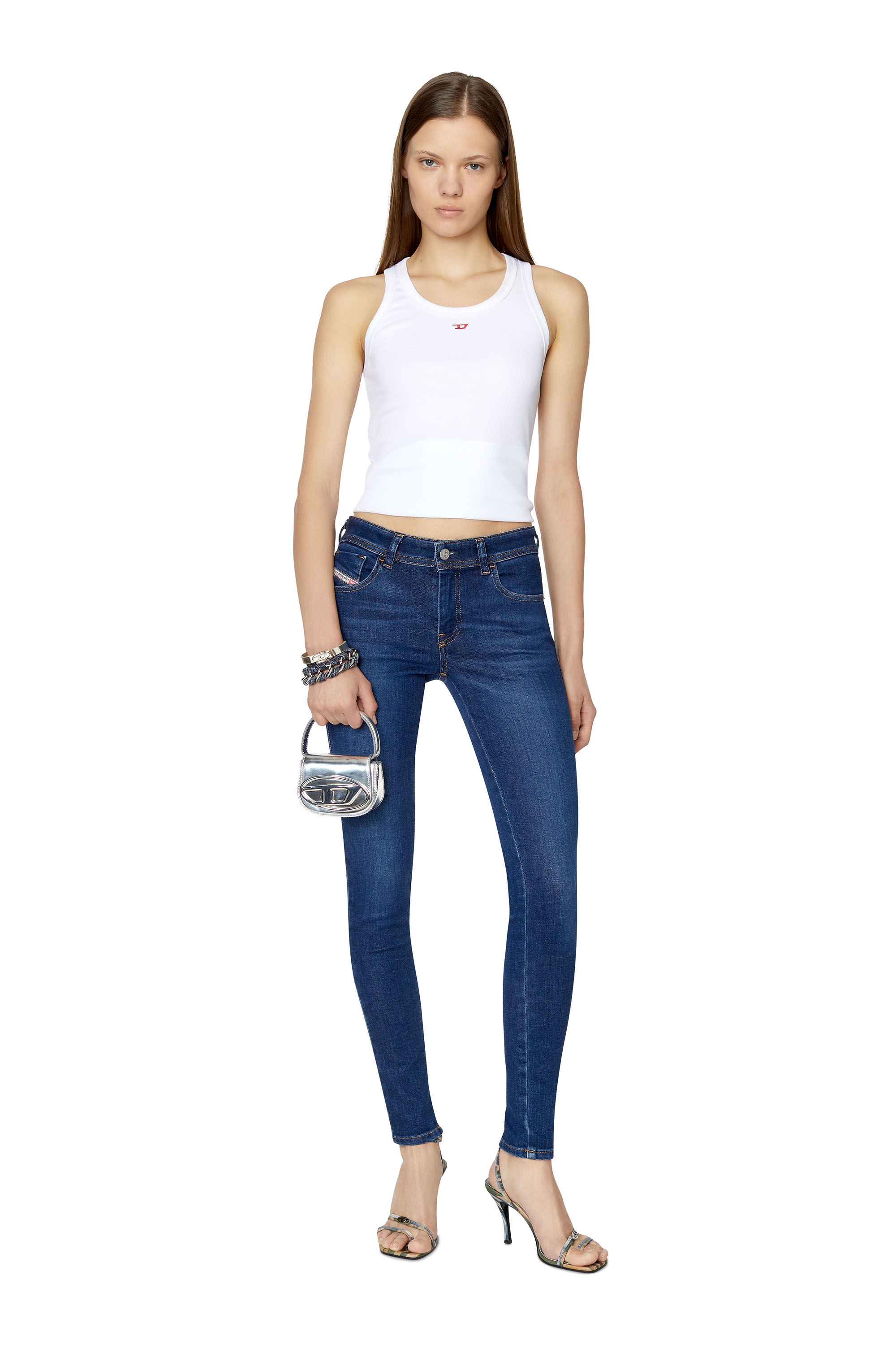 Diesel - Super skinny Jeans 2018 Slandy-Low 09C19, Dark Blue - Image 5