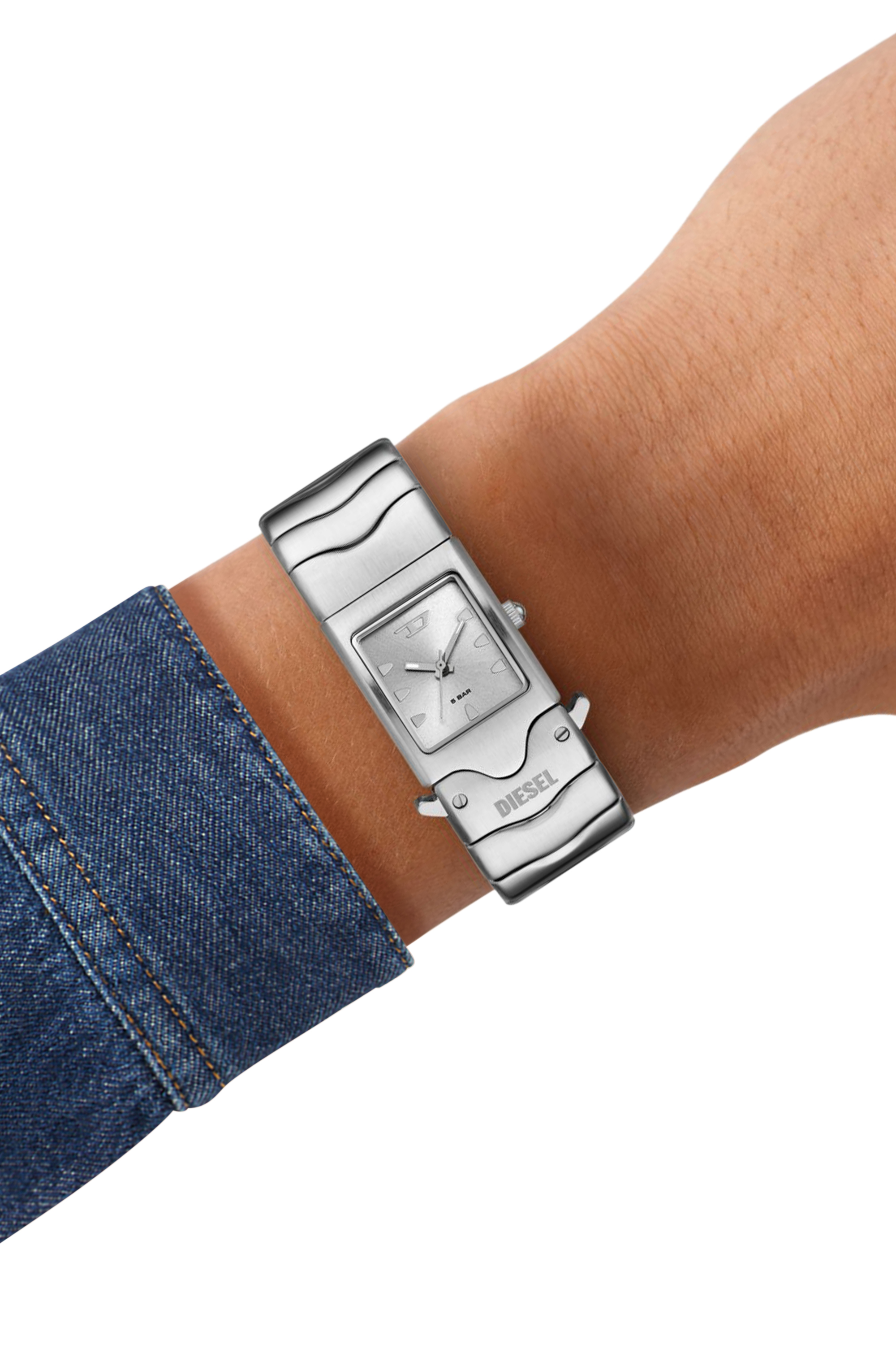 Diesel - DZ2222, Unisex's Diesel Closer Three-Hand Stainless Steel Watch in Silver - 5