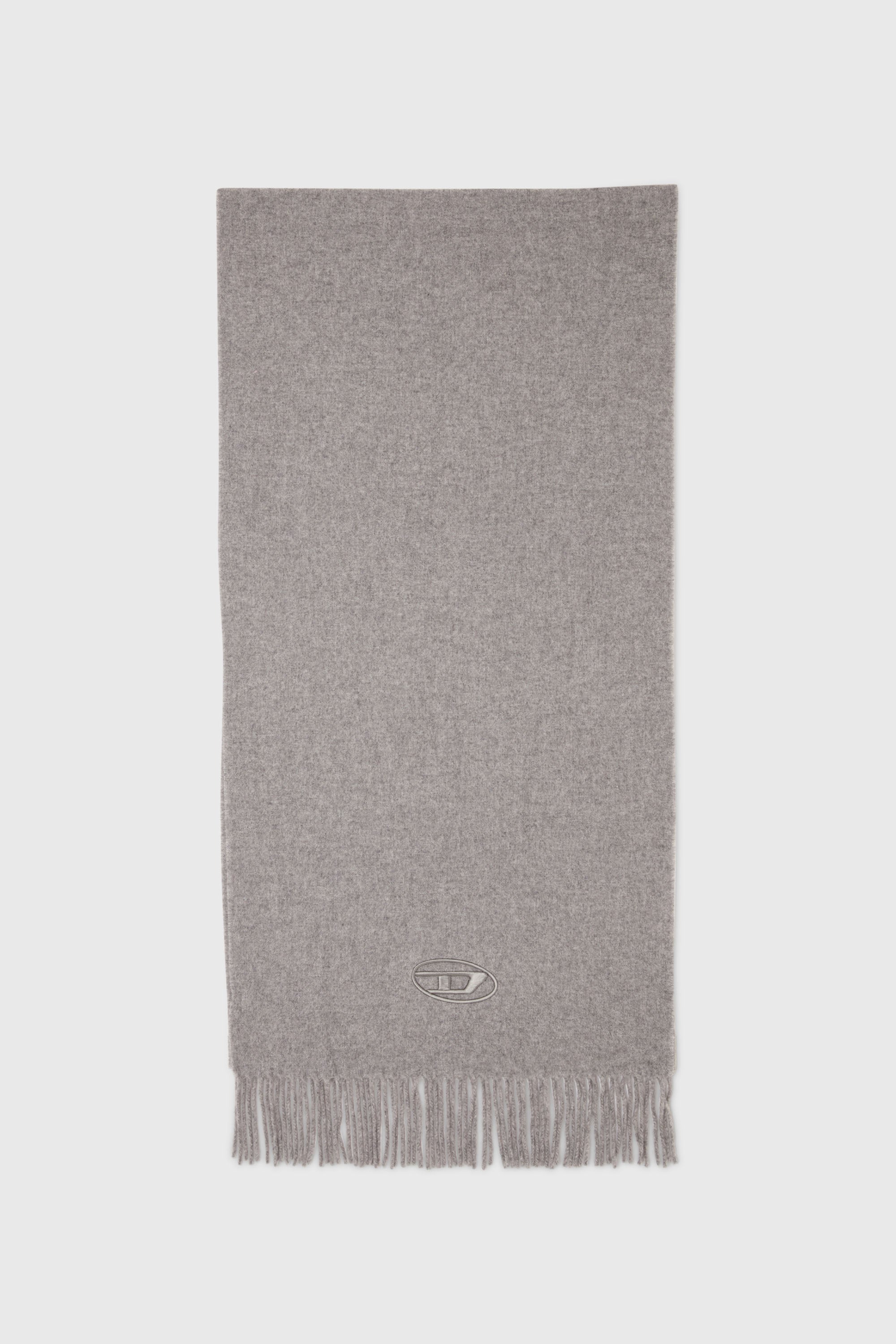 Diesel - S-IMON-D-LONG, Unisex's Wool-blend scarf with fringed edges in Grey - 1