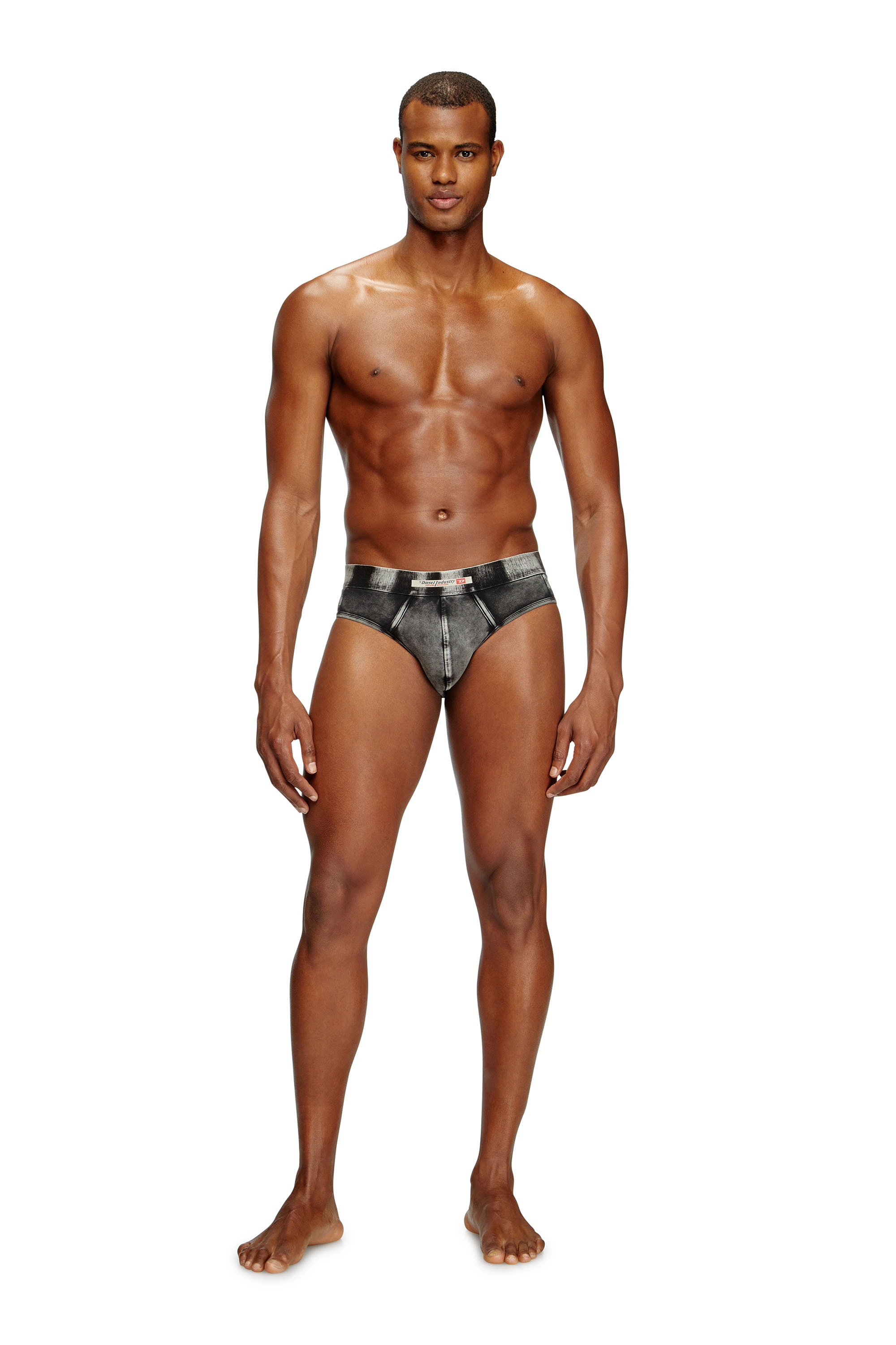 Diesel - ANDRE-DNM, Man's Denim-effect briefs in Black - 1