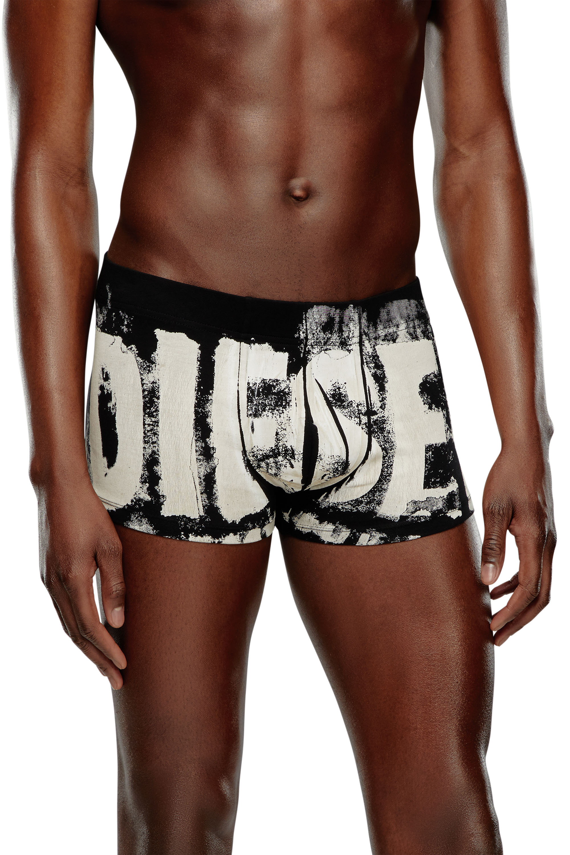 Diesel - UMBX-DAMIEN, Man's Boxer briefs with blurry Super Logo in Black/White - 2