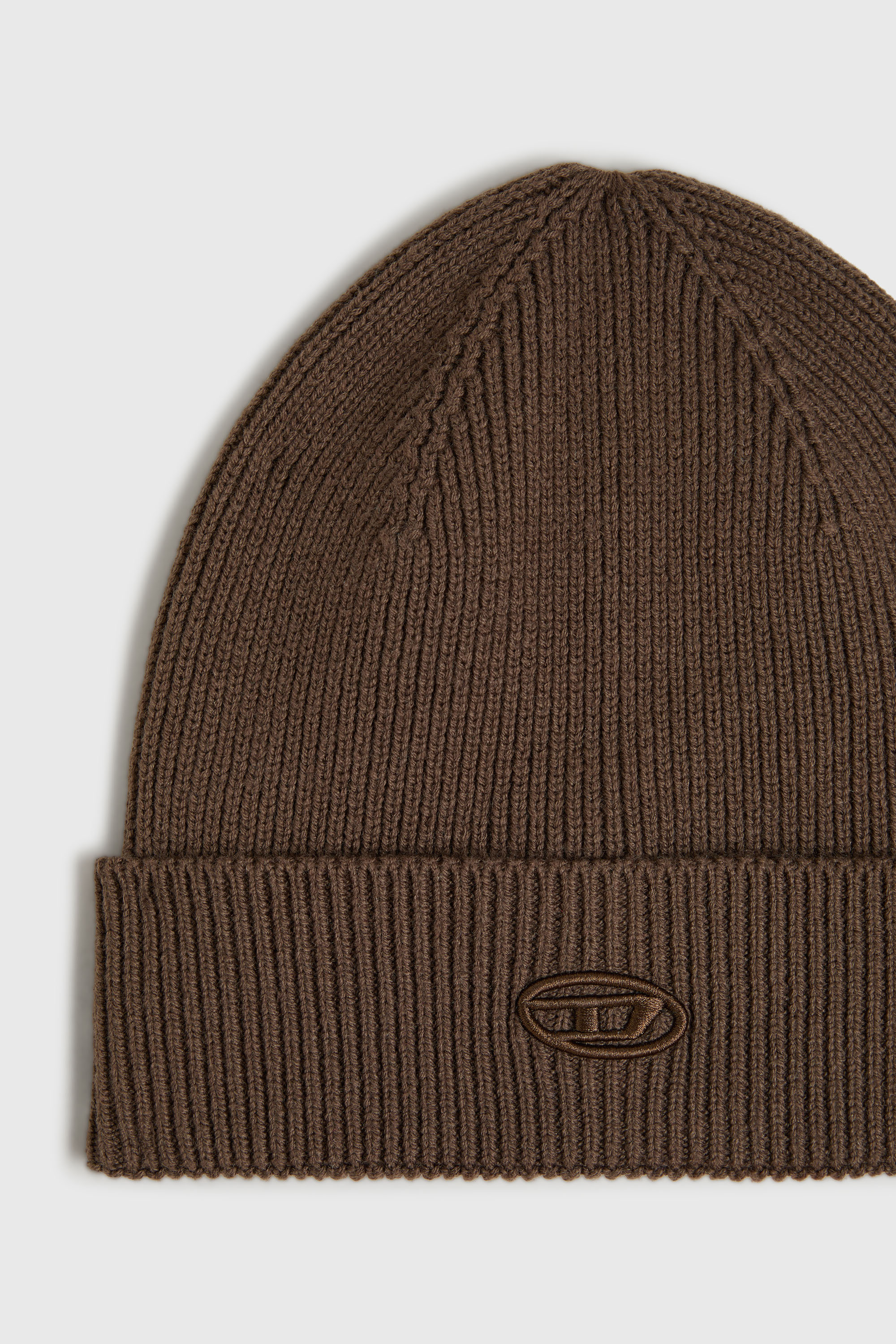 Diesel - K-CODER-FULLY B, Unisex's Ribbed beanie with D embroidery in Brown - 3