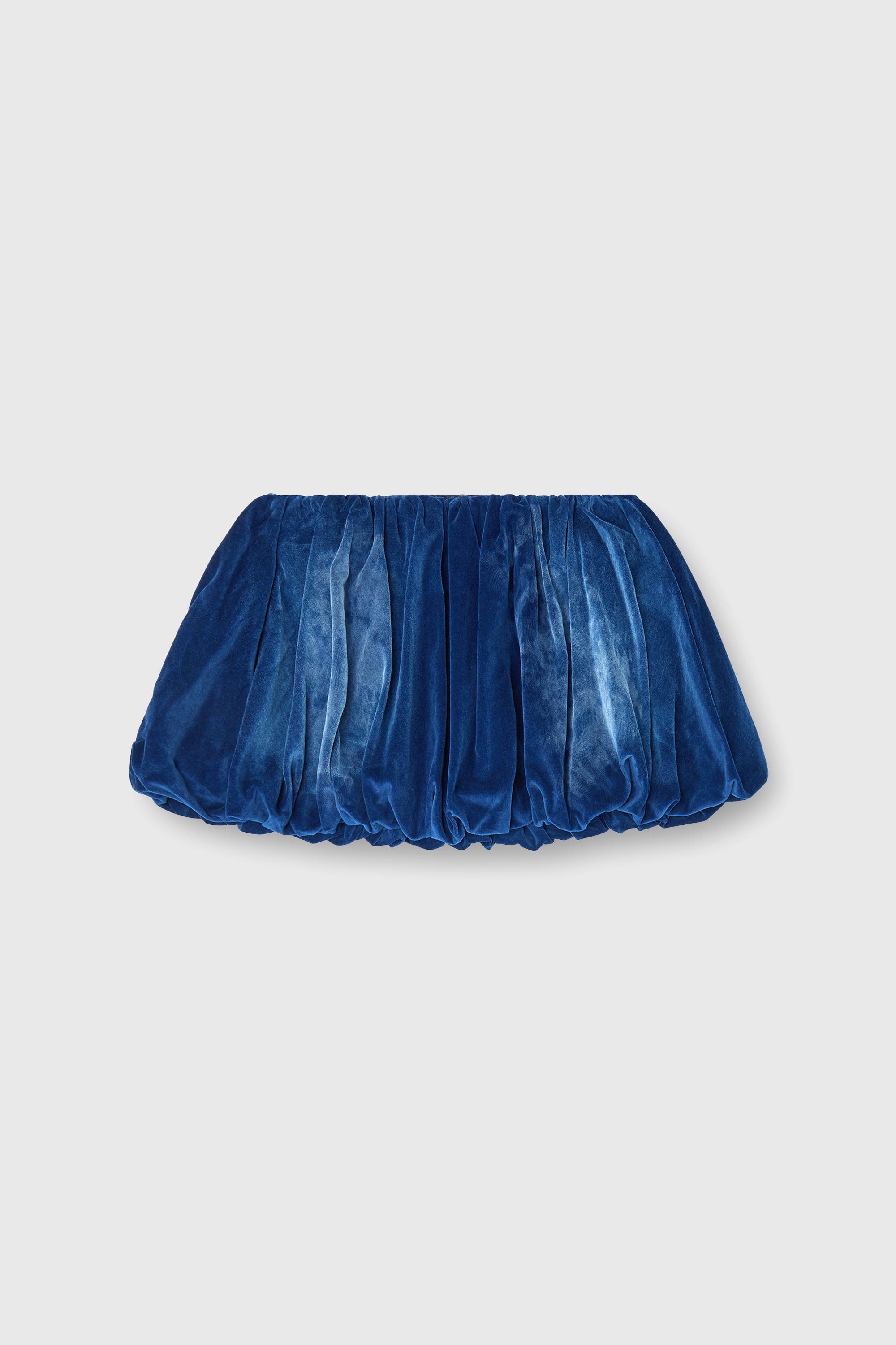 Diesel - DE-MUJ-FSJ1, Woman's Short bubble skirt in velvet denim in Dark Blue - 2