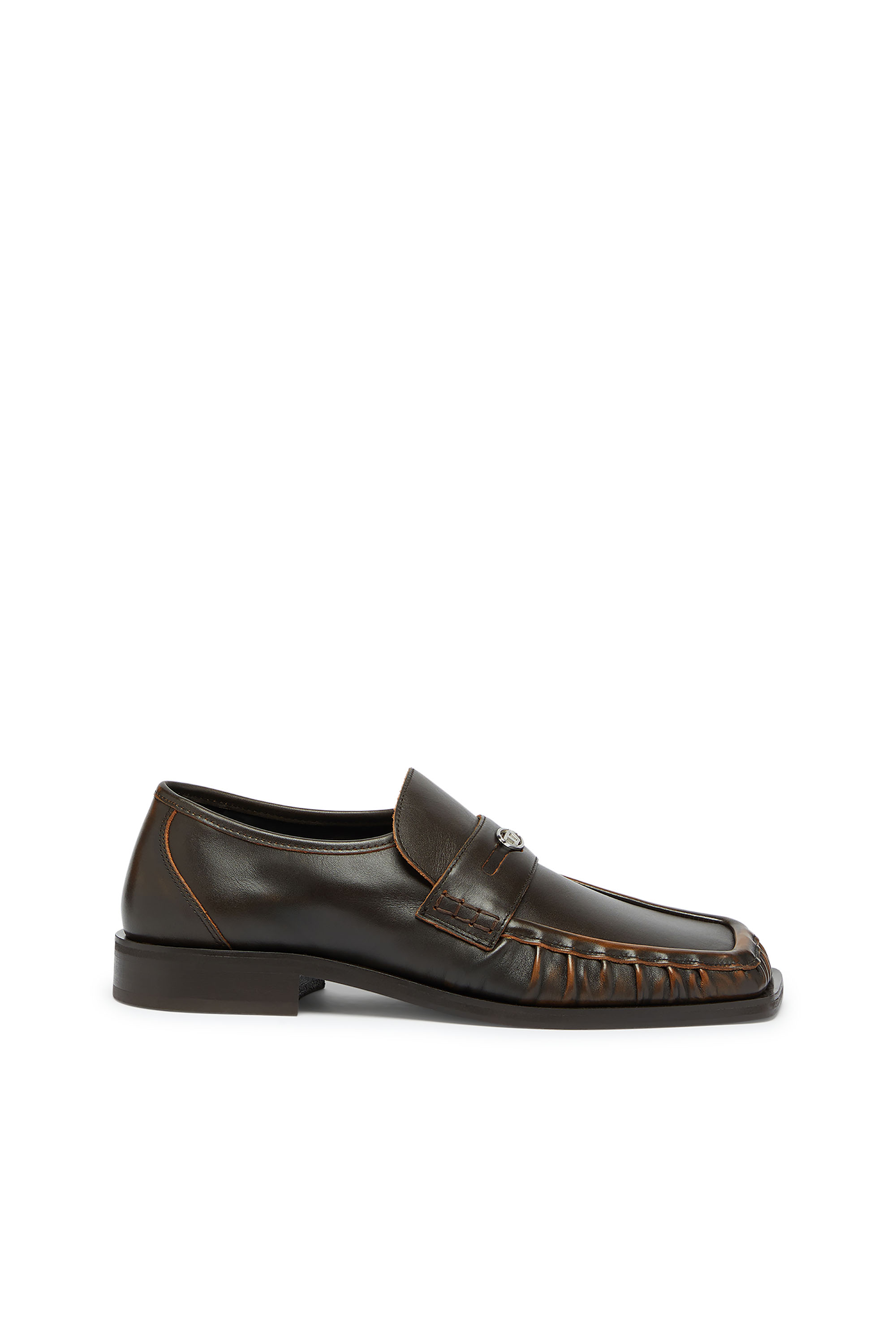 Diesel - D-AMBER LOAFER, Man's D-Amber - Penny loafers in leather in Brown - 1