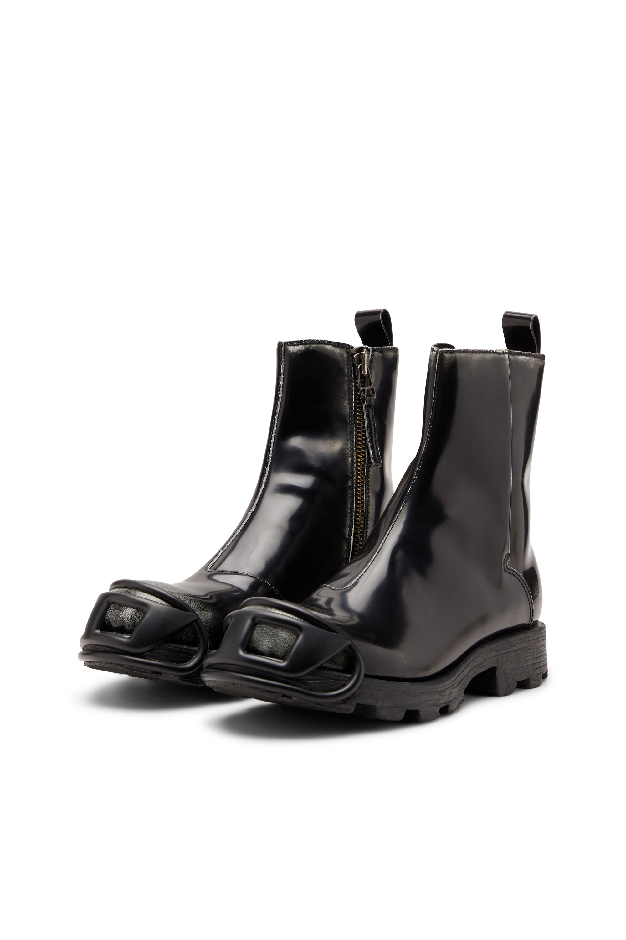 D-HAMMER BT ZIP D, Black Diesel - D-HAMMER BT ZIP D, Man's D-Hammer - Leather boots with zipper in Black - 8