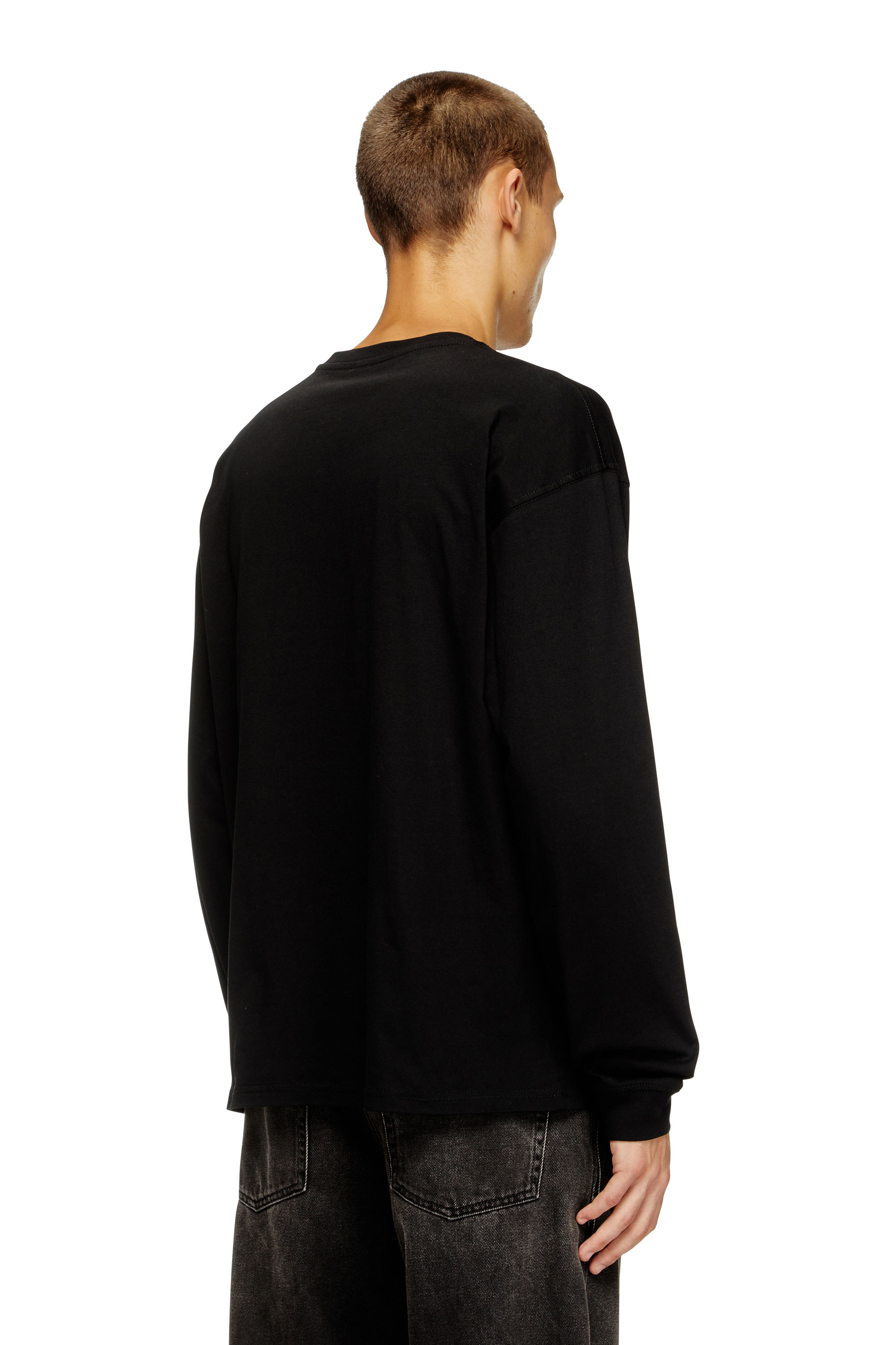 Diesel - T-BOXT-LS-D, Unisex's Longs-sleeve T-shirt with D patch in Black - 4