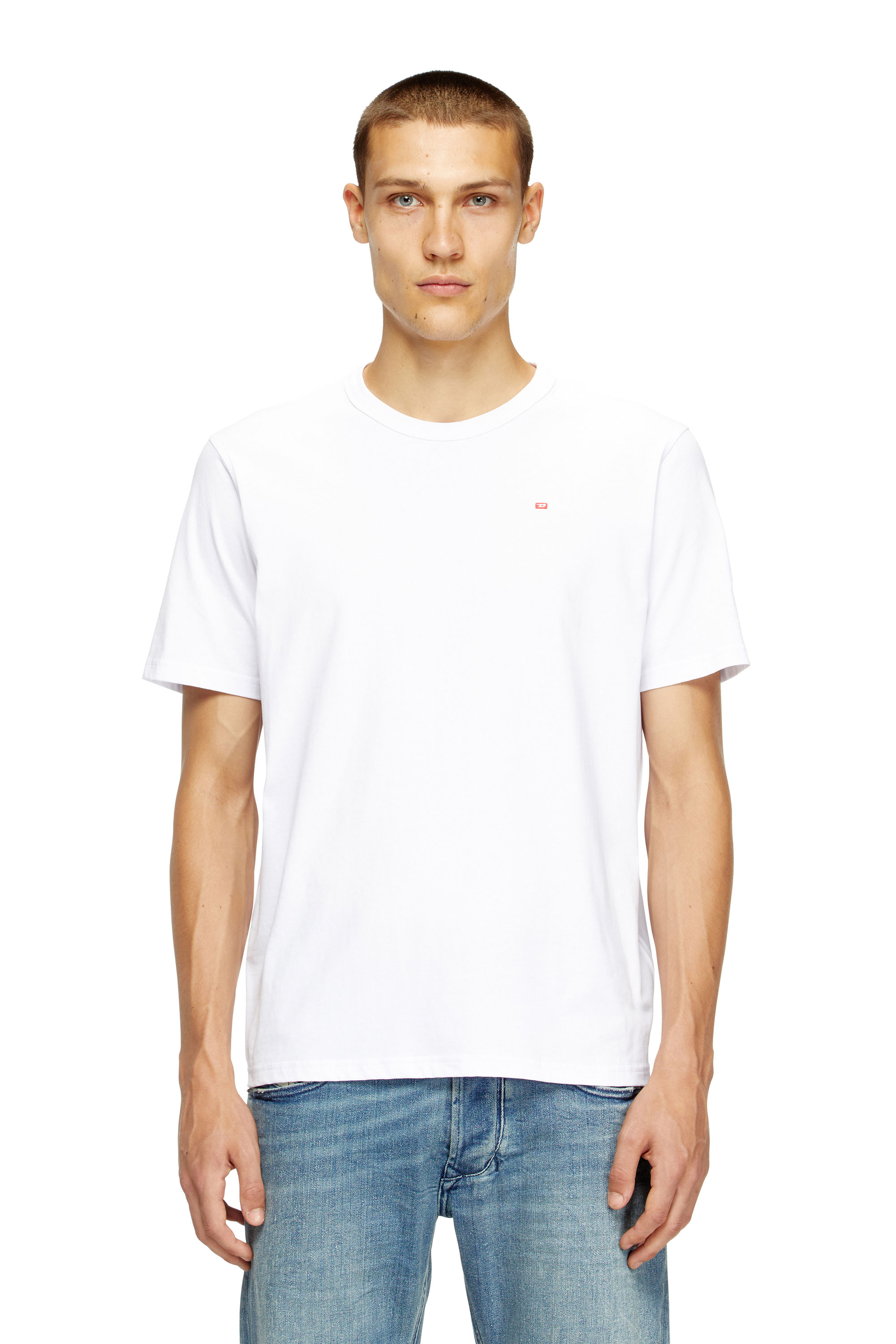 Diesel - T-ADJUST-MICRODIV, Unisex's T-shirt with micro-embroidered logo in White - 1