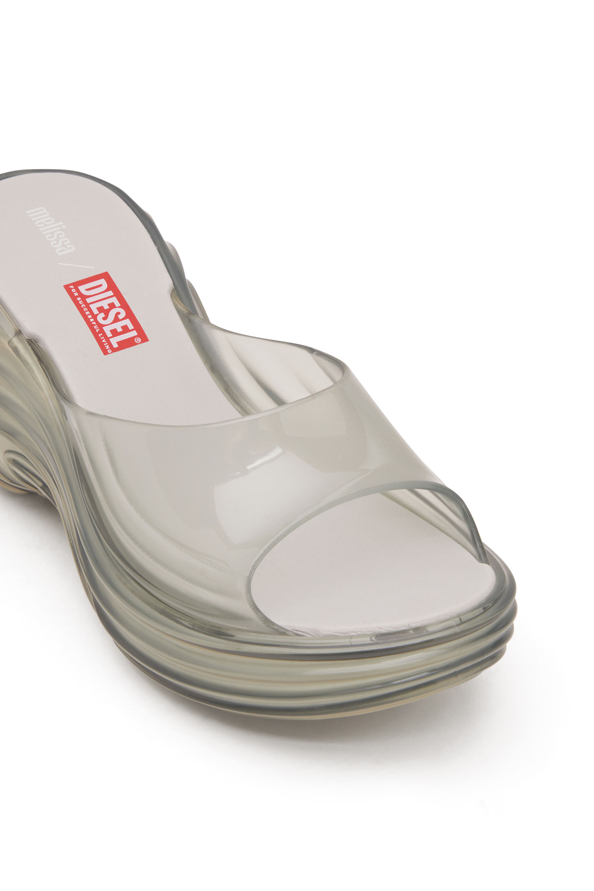 MELISSA QUANTUM PLATFORM, Light Grey Diesel - MELISSA QUANTUM PLATFORM, Woman's Platform mule in Melflex® in Light Grey - 6