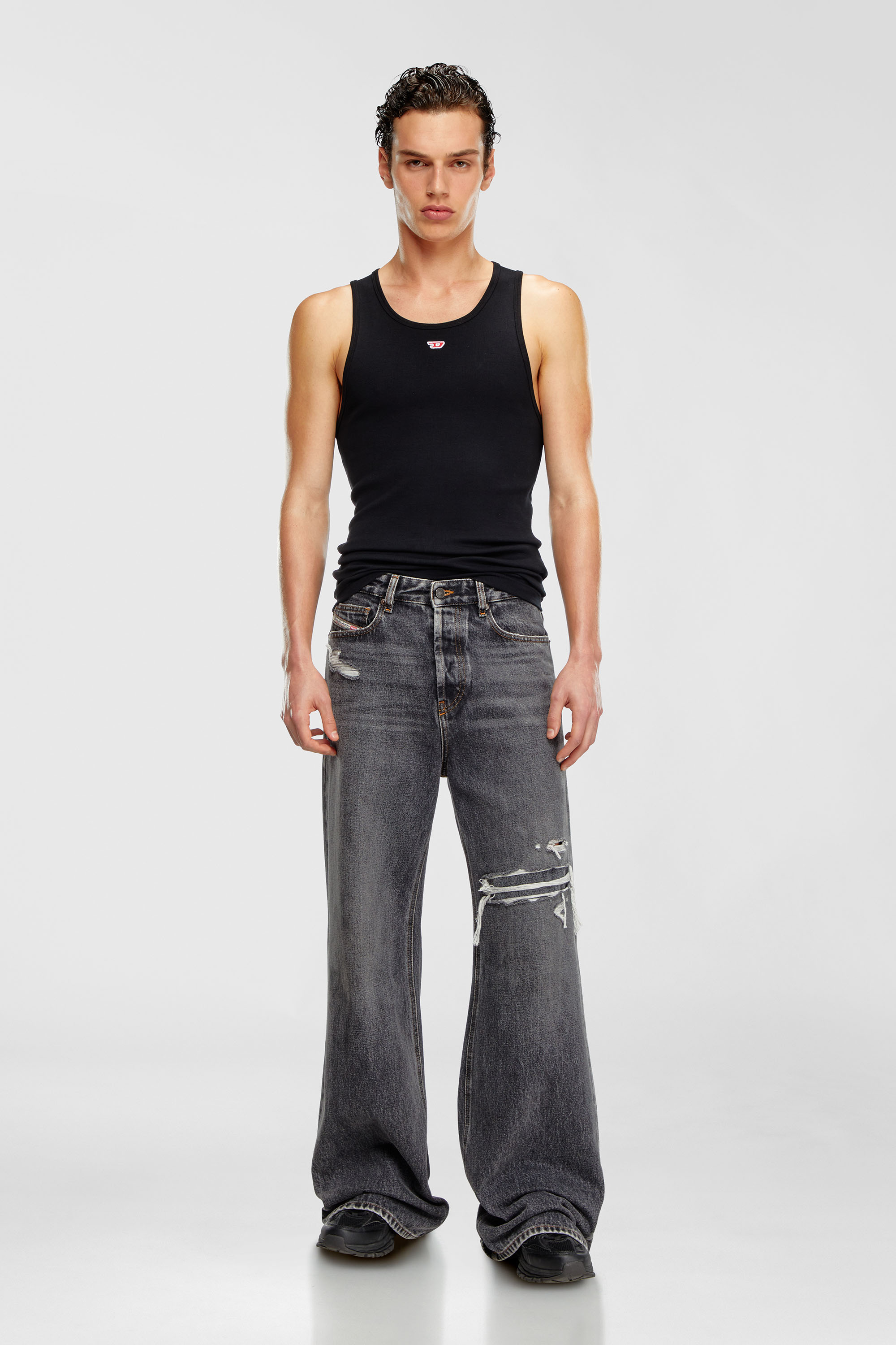 Diesel - Unisex's Relaxed Jeans 1996 D-Sire 007F6, Black/Dark grey - 7