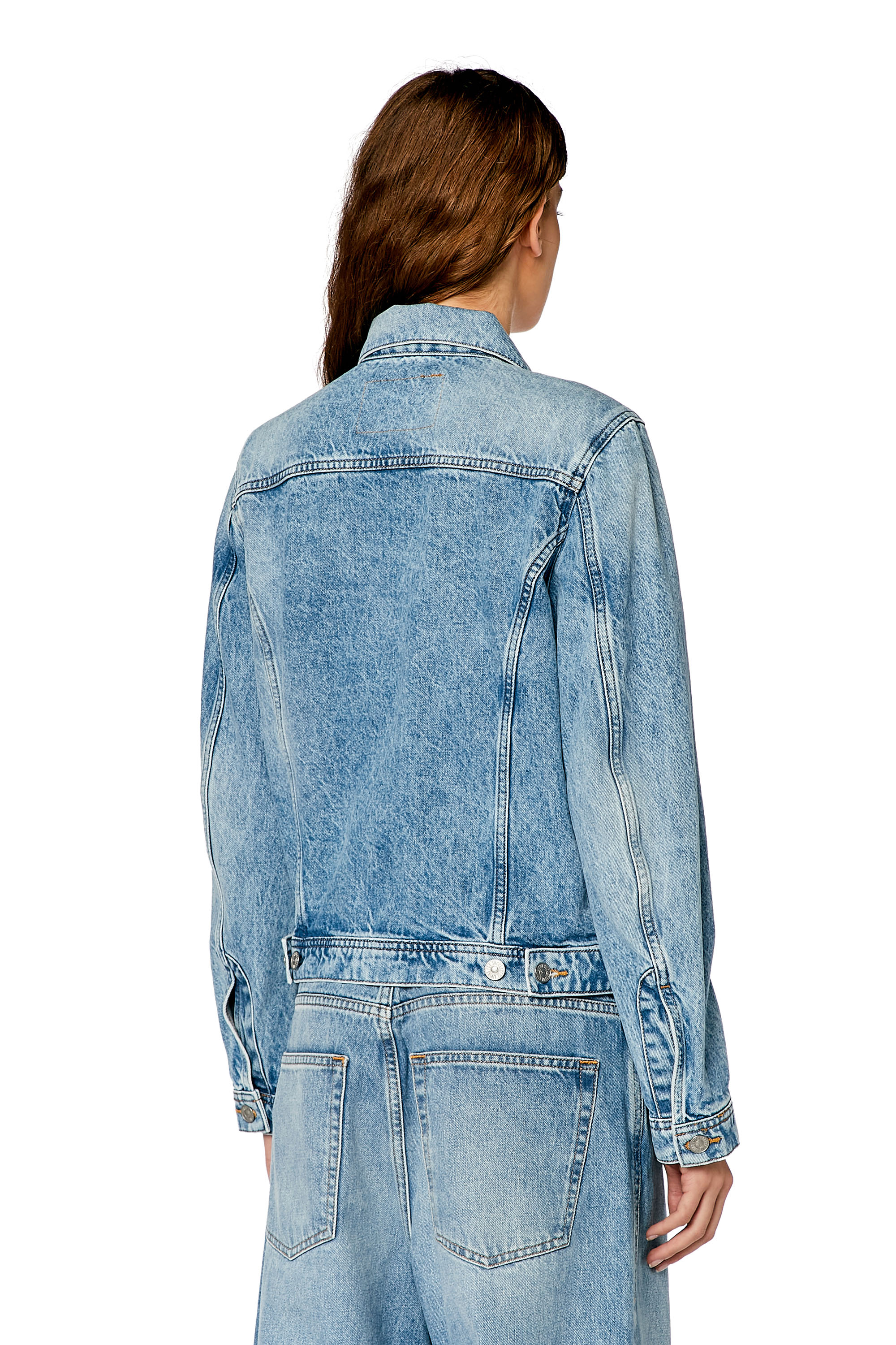 Diesel - DE-BONNY, Woman's Trucker jacket in denim in Light Blue - 3