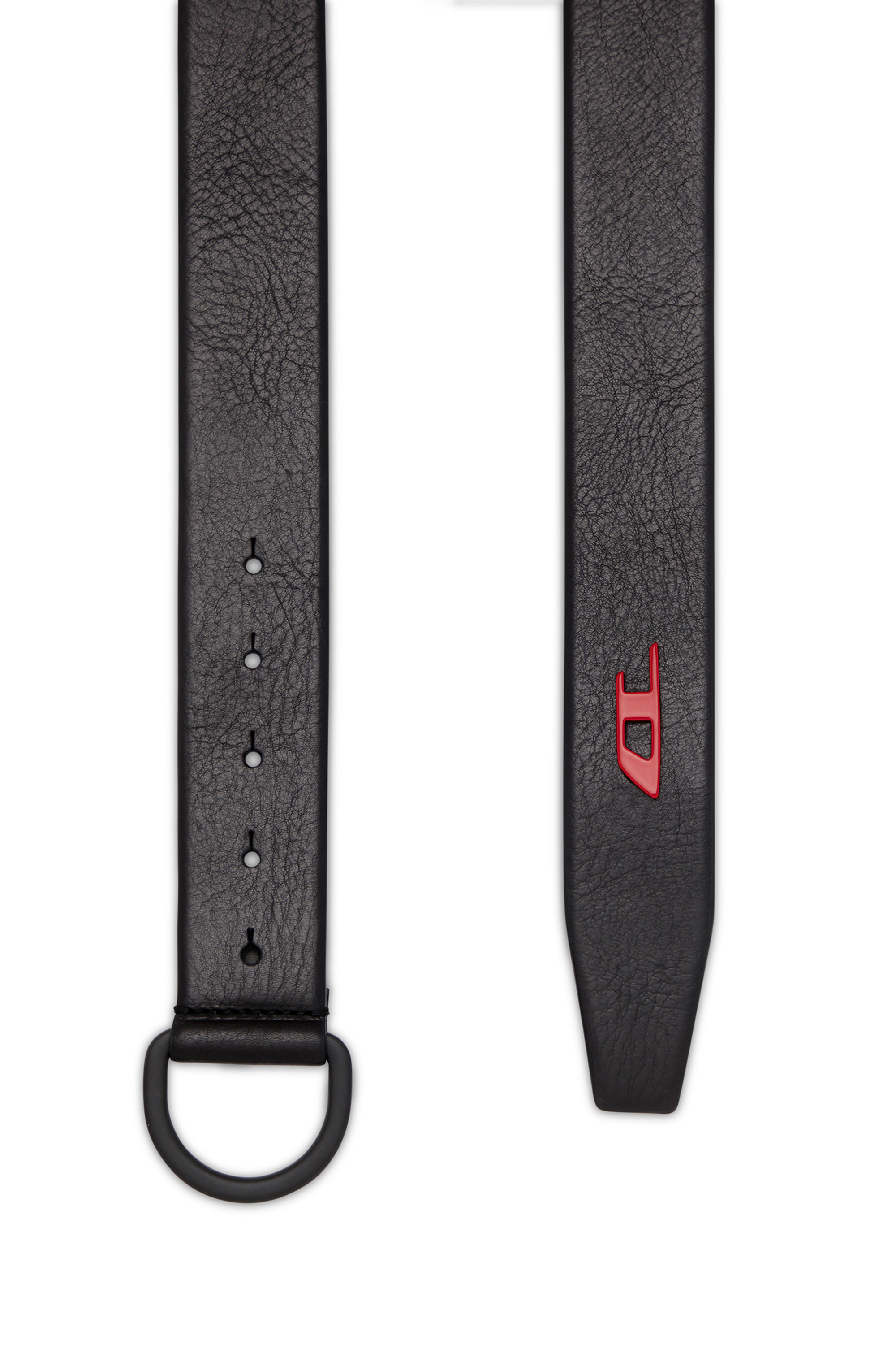 Diesel - B-D STUD 40, Man D-ring belt in leather in Black - Image 2