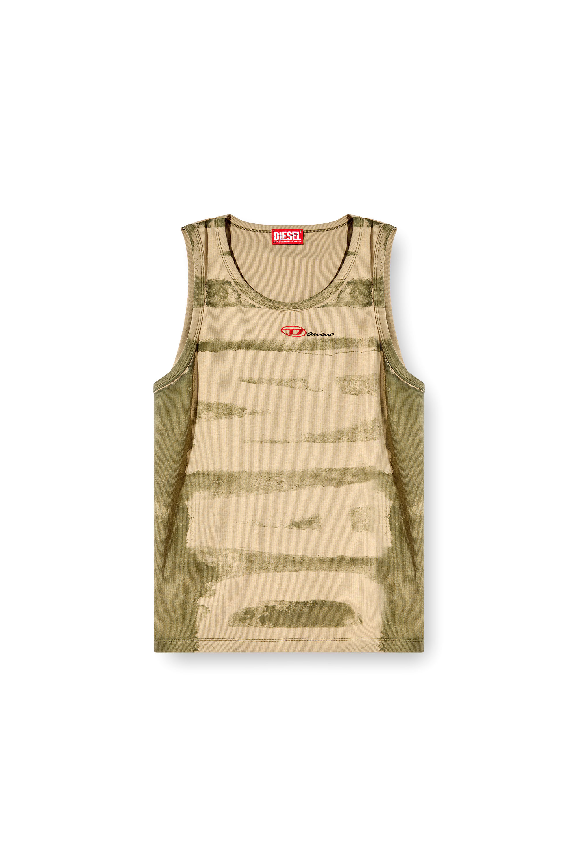 Diesel - T-LIFTY-BLEEDING-DD, Unisex's Tank top with Damiano print in Green - 3