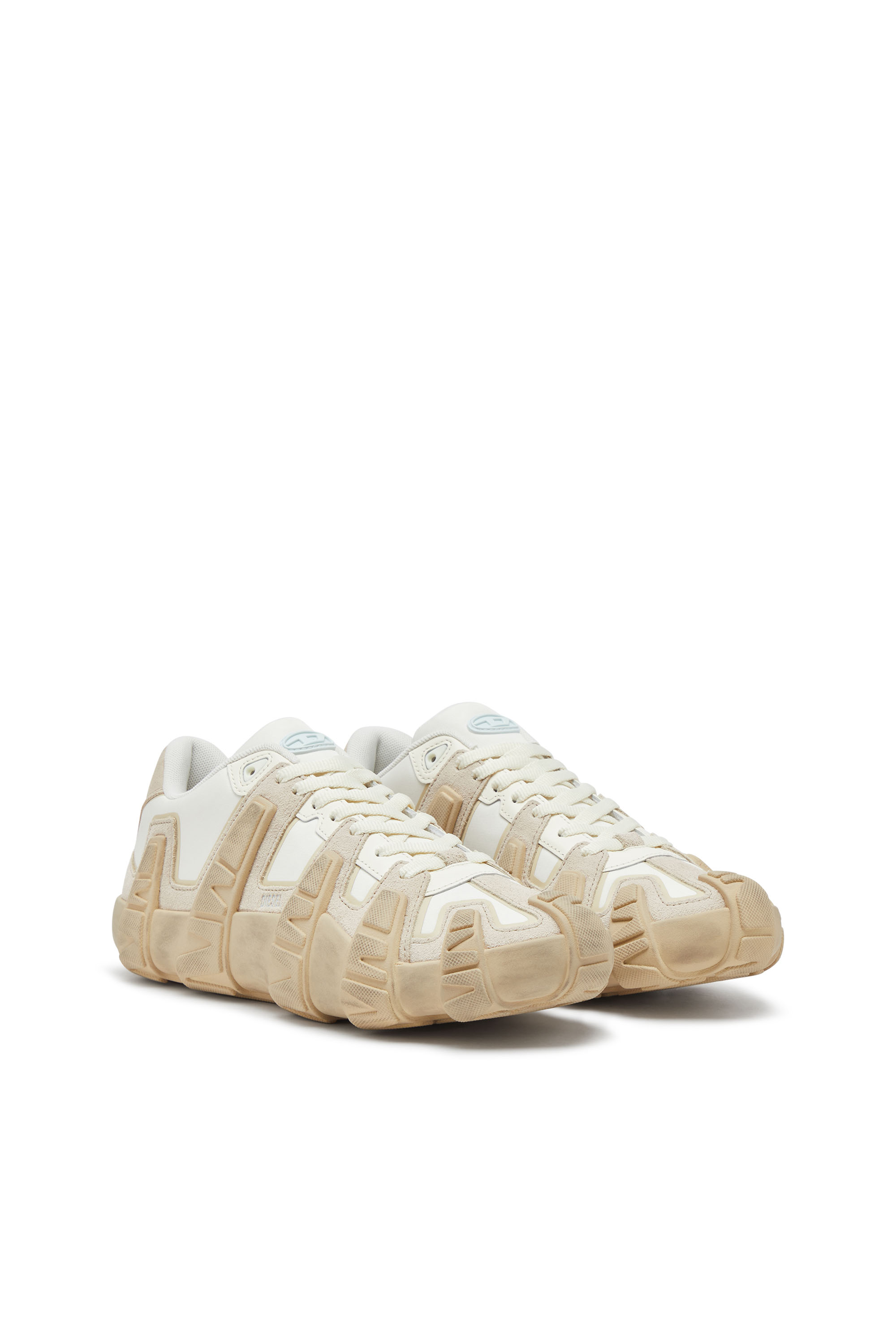 S-D-GRIFFE LOW, White/Beige Diesel - S-D-GRIFFE LOW, Man's S-D-Griffe - Nylon sneakers in White/Beige - 2