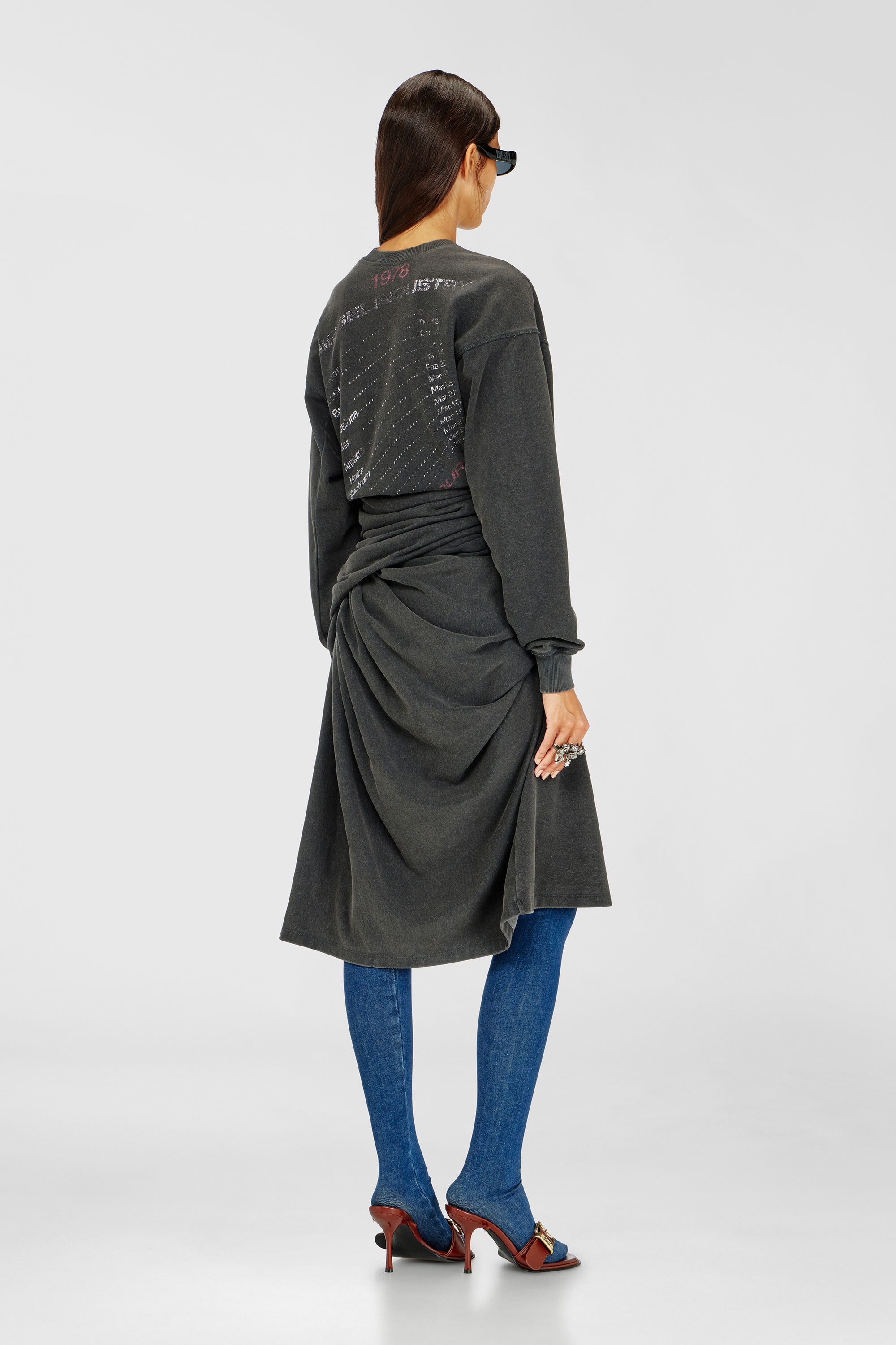 Diesel - D-NENCY, Woman's Sweatshirt dress with concert graphics in null - 4