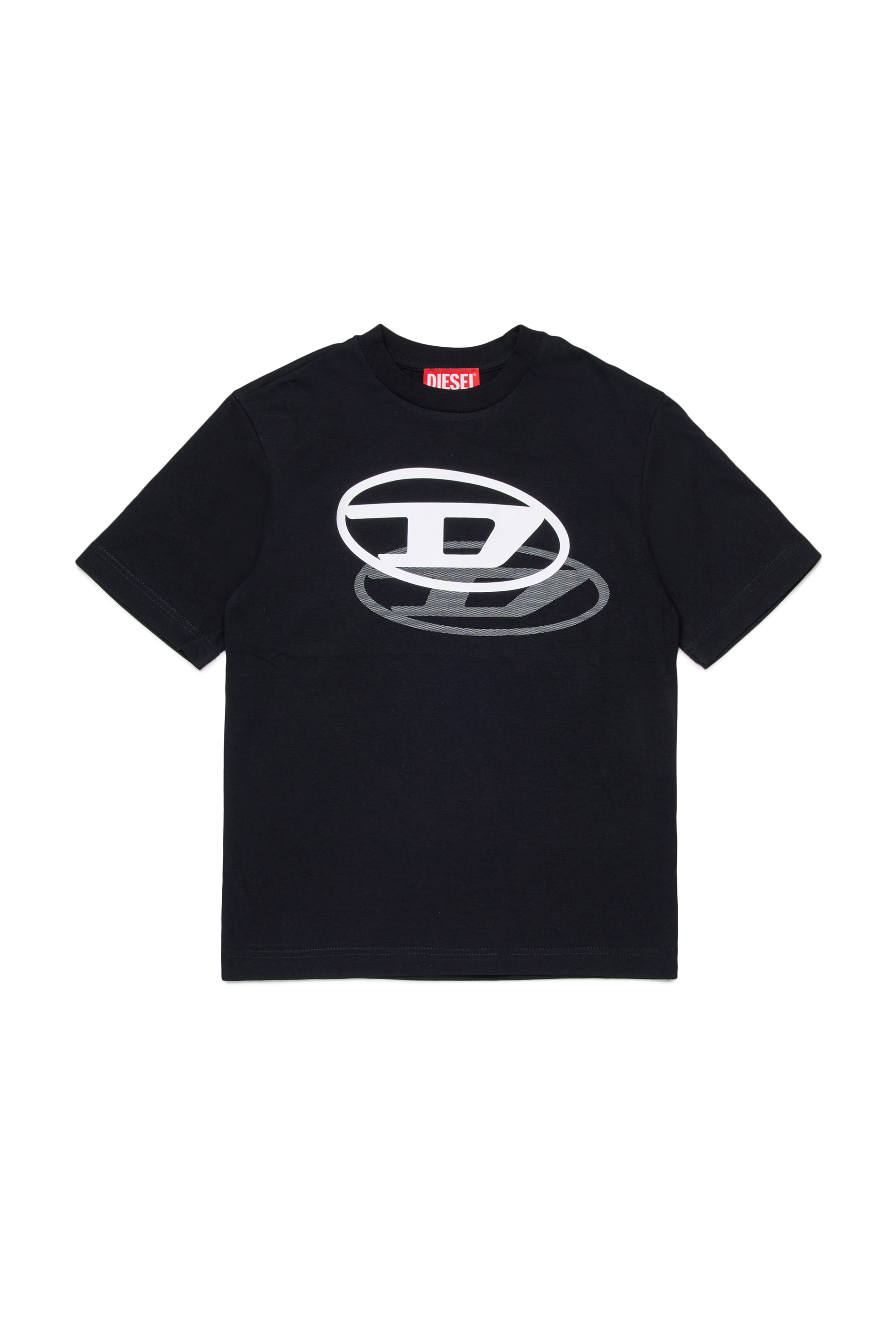 Diesel - TVALE OVER, Man's Cotton T-shirt with shadow Oval D in Black - 1
