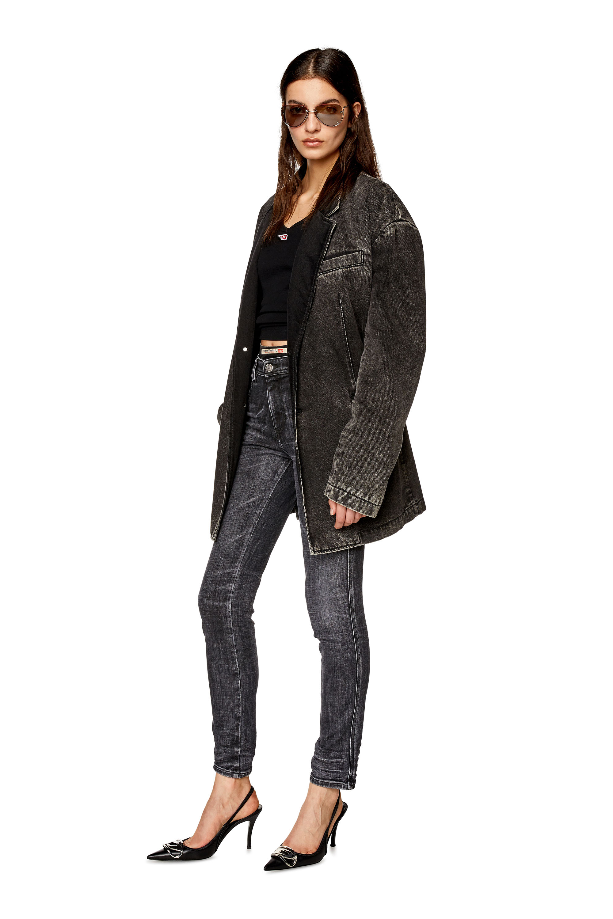 Diesel - Skinny Jeans 2015 Babhila 09G50, Black/Dark grey - Image 4