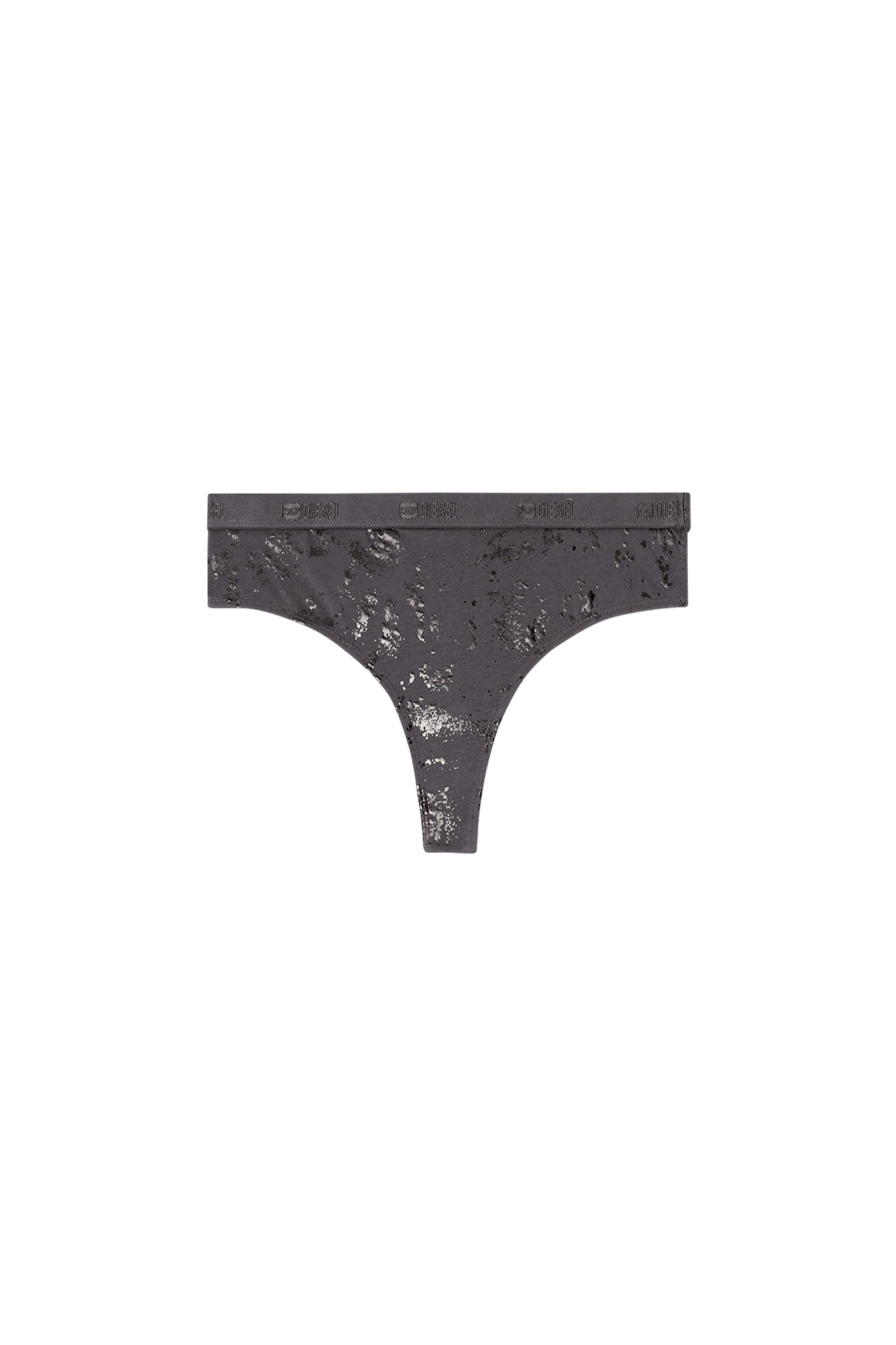 Diesel - STARS-GFT, Woman's Thong in metallic-effect stretch cotton in null - 4