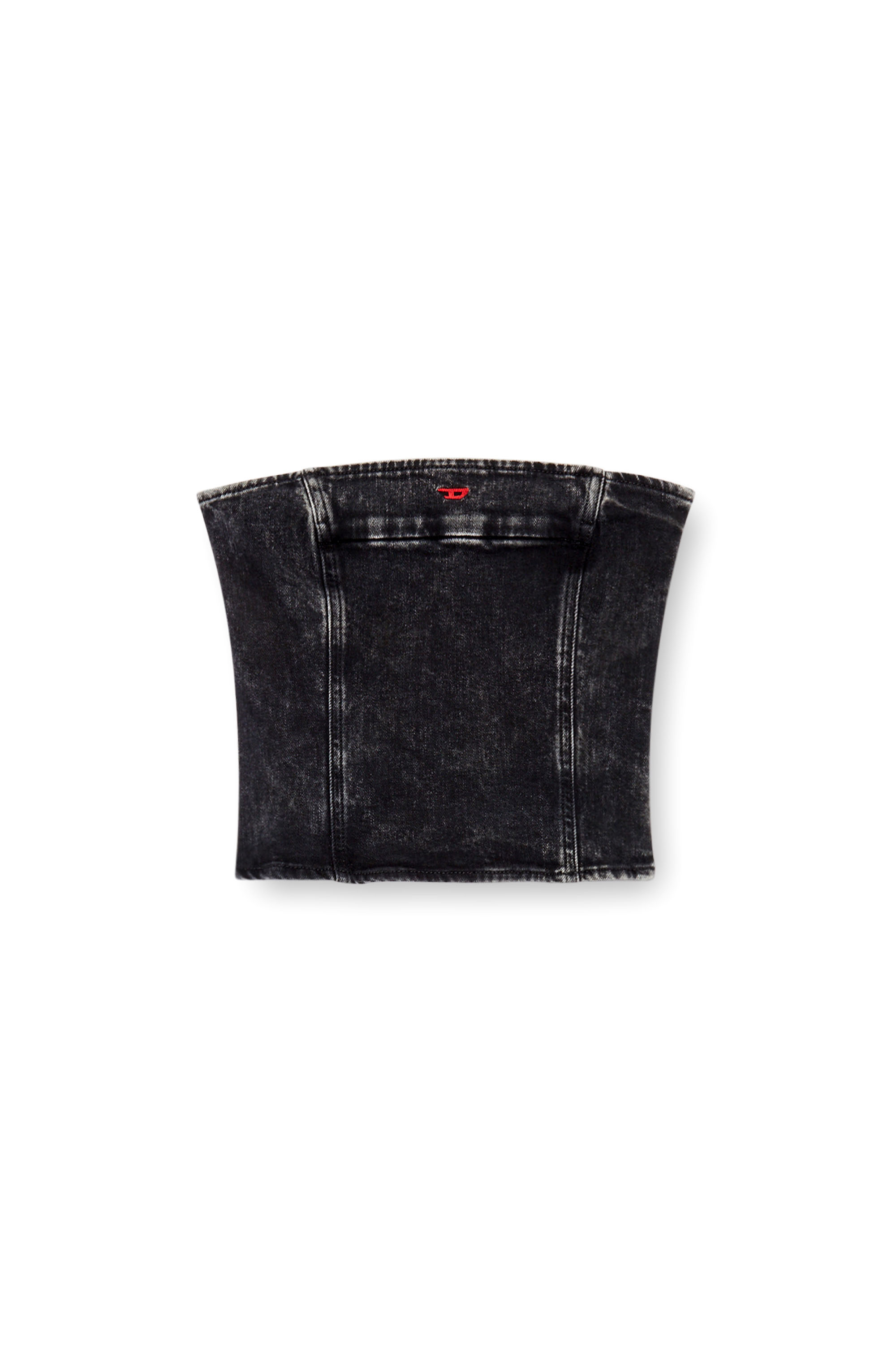 Diesel - DE-VILLE, Woman's Tube top in comfort denim in Black - 2