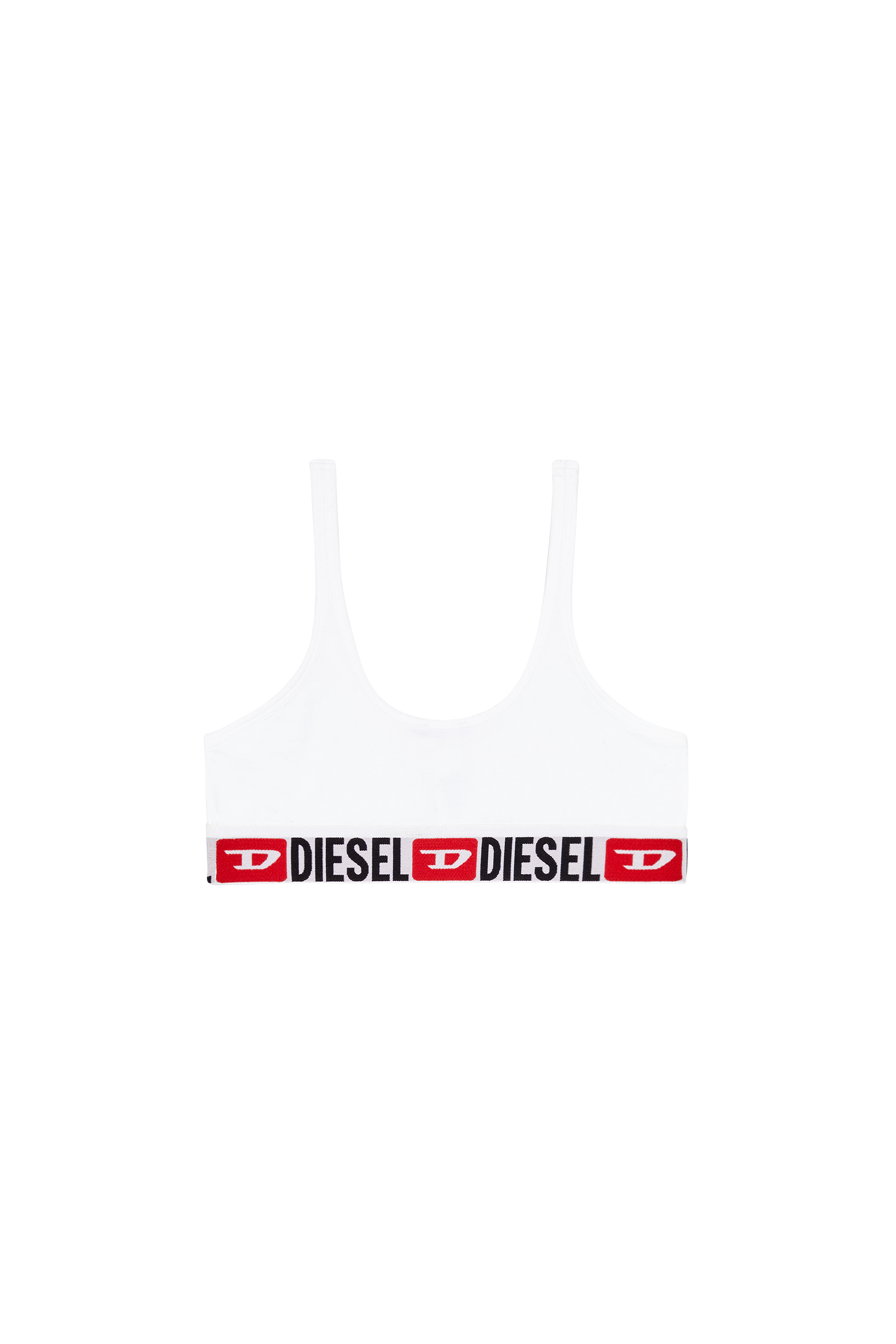 Diesel - UFSB-ORIBA, Woman's Bralette with logo band in White - 4