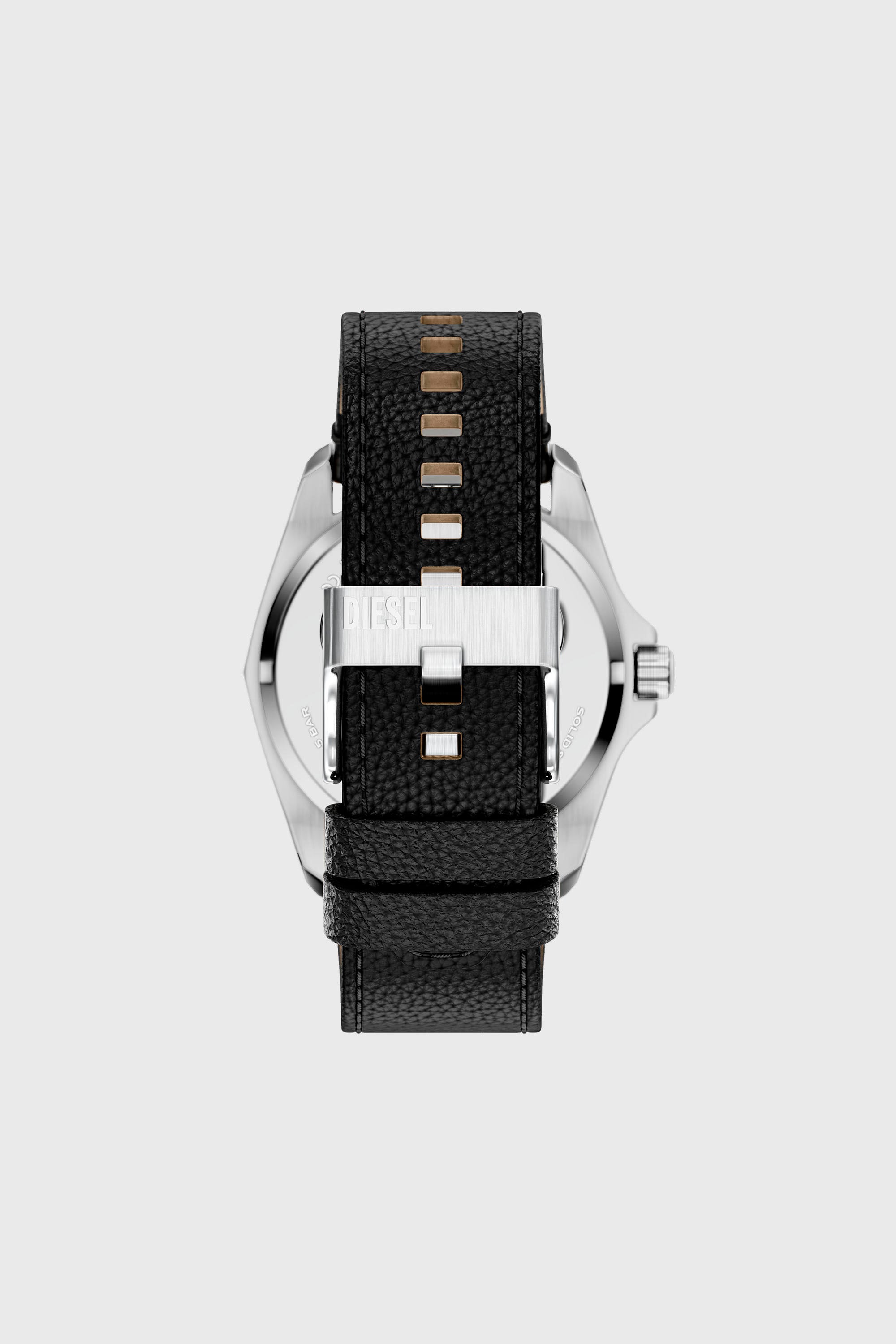 Diesel - DZ2248 WATCH, Man's Stinger black leather watch in Black - 3