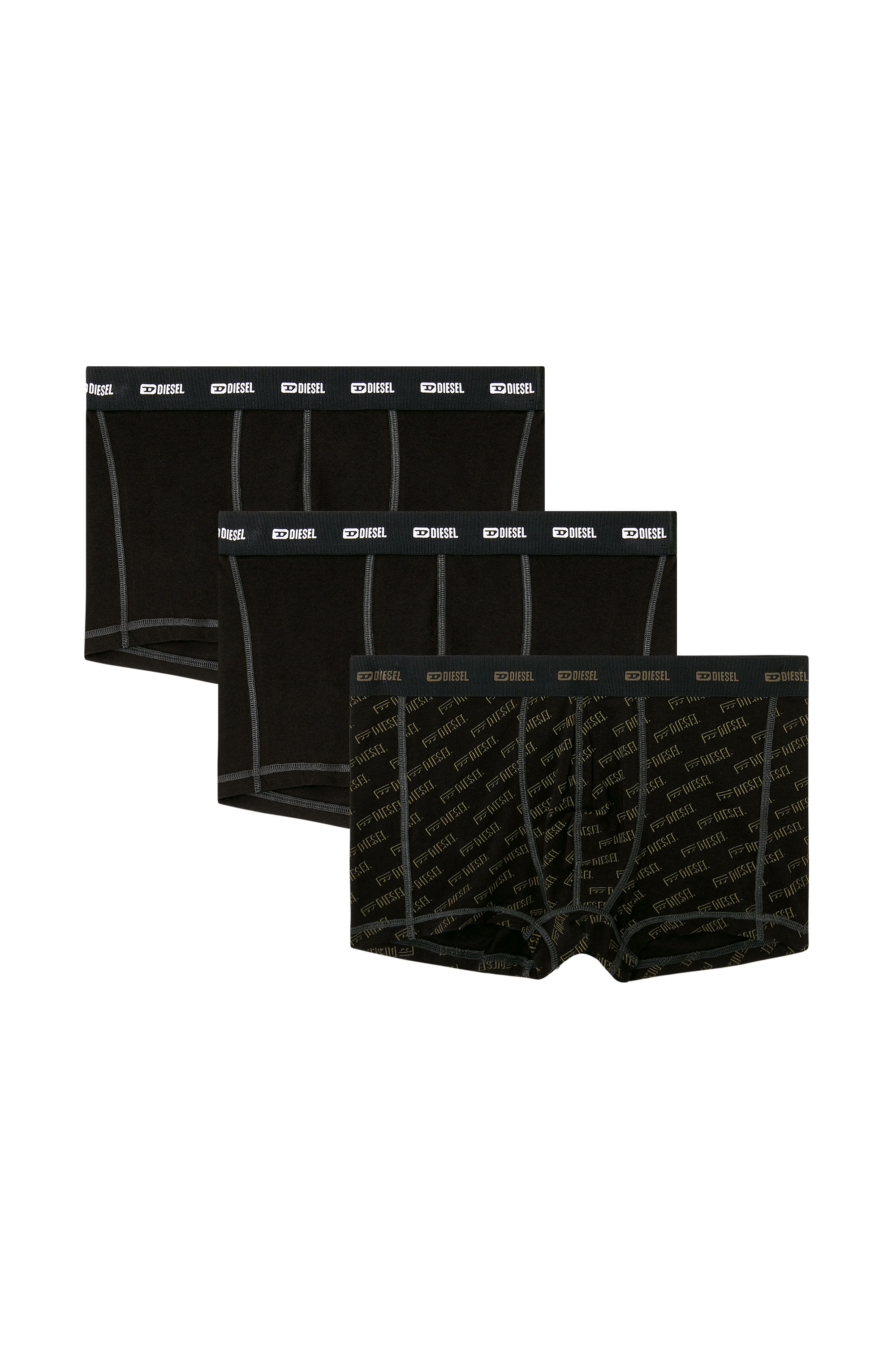 Diesel - DAMIEN-UTLT-3PACK, Man's 3-pack boxer briefs with stylised logo in Black/Brown - 2