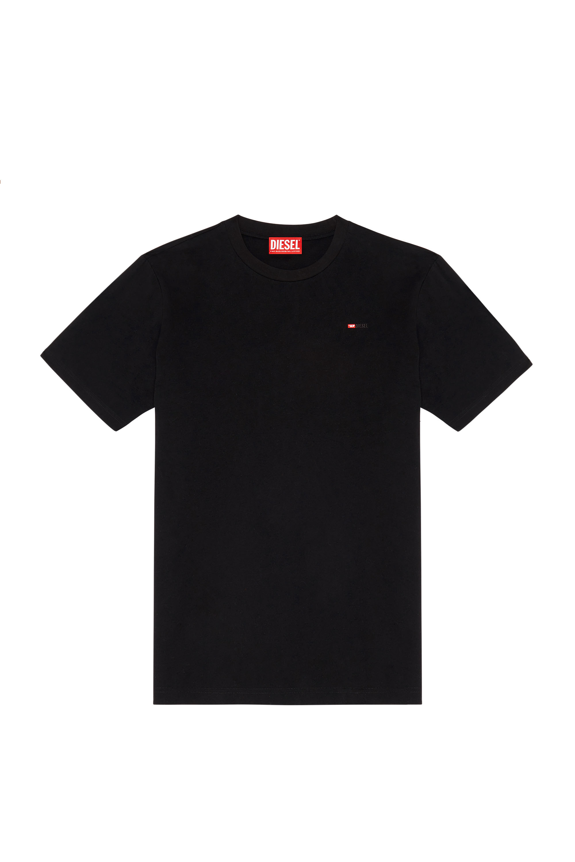 Diesel - T-JUST-MICRODIV, Man T-shirt with micro-embroidered logo in Black - Image 3