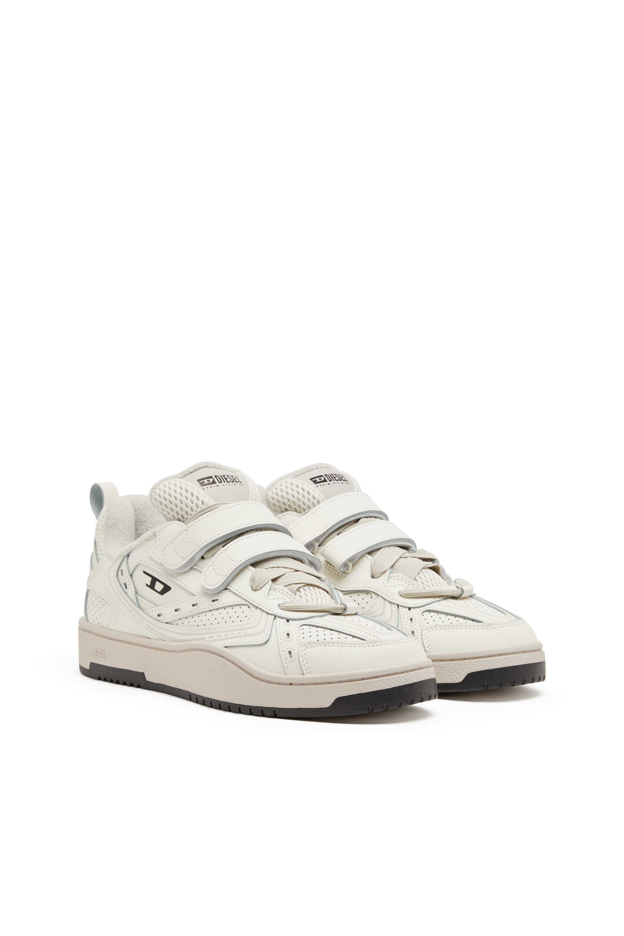 Diesel - S-UKIYO SKT, Man's S-Ukiyo-Monochrome sneaker with straps in White - 3