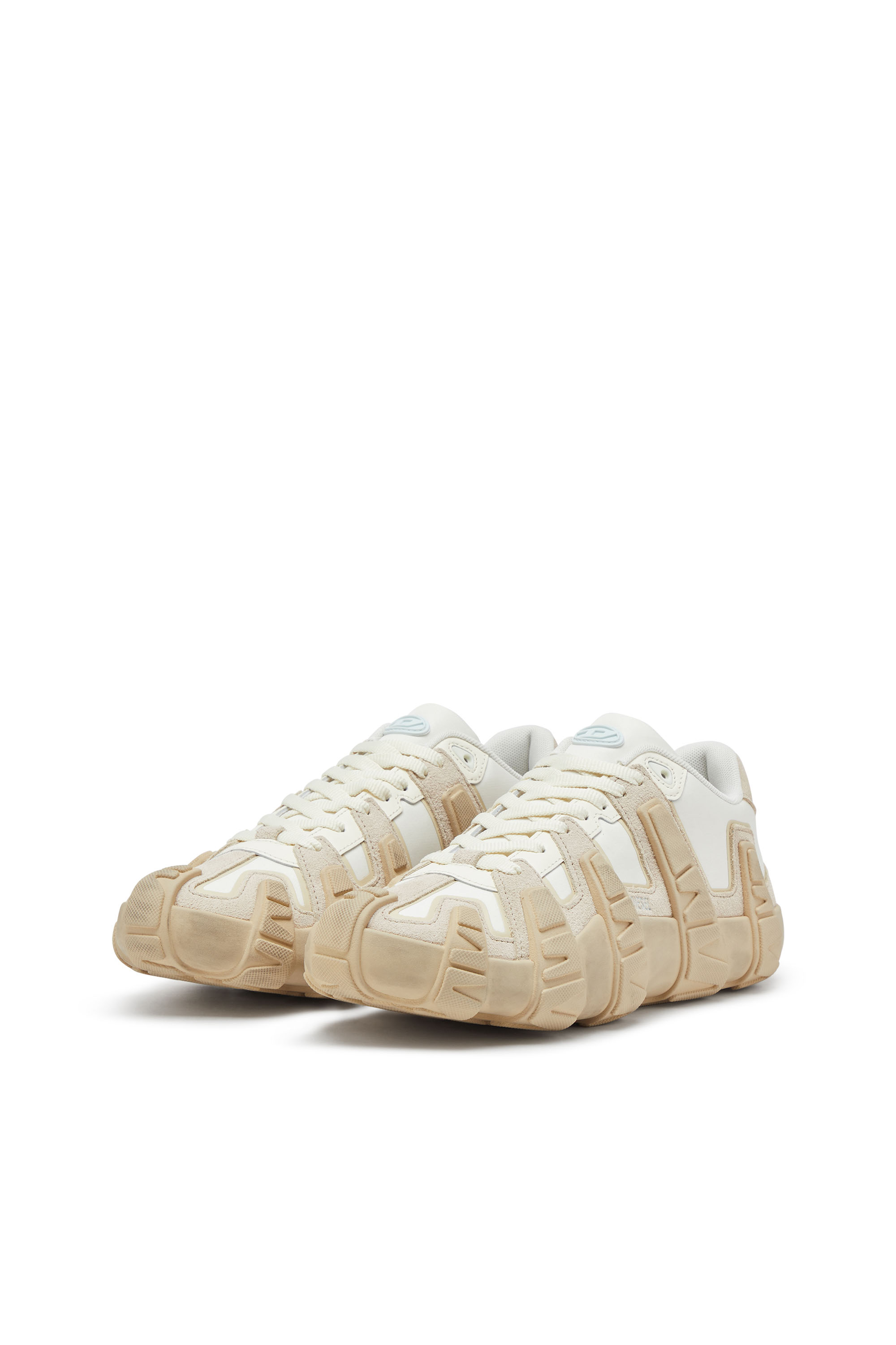 S-D-GRIFFE LOW, White/Beige Diesel - S-D-GRIFFE LOW, Man's S-D-Griffe - Nylon sneakers in White/Beige - 9