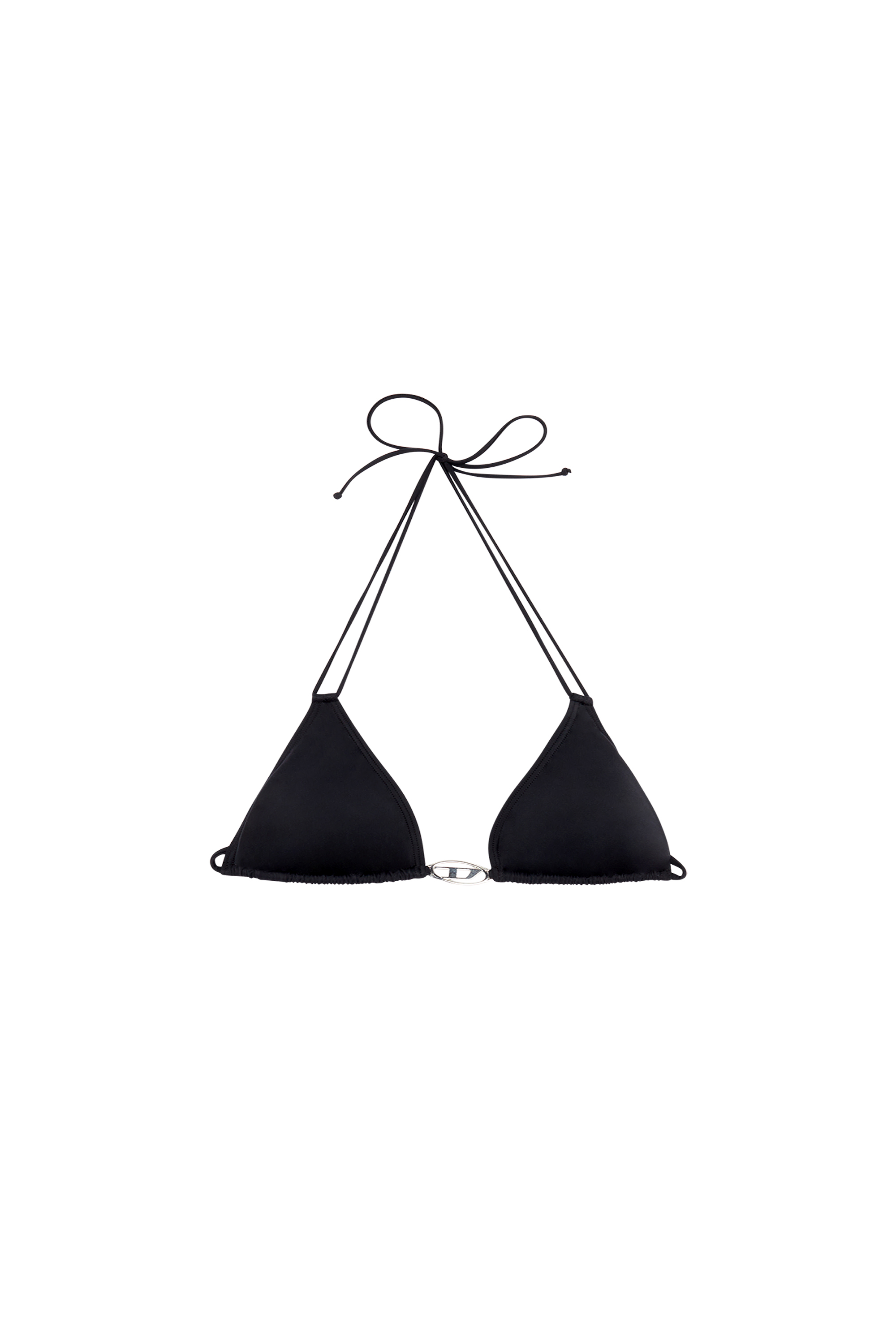 Diesel - BFB-SEES-O, Woman's Bikini top with Oval D plaque in Black - 4