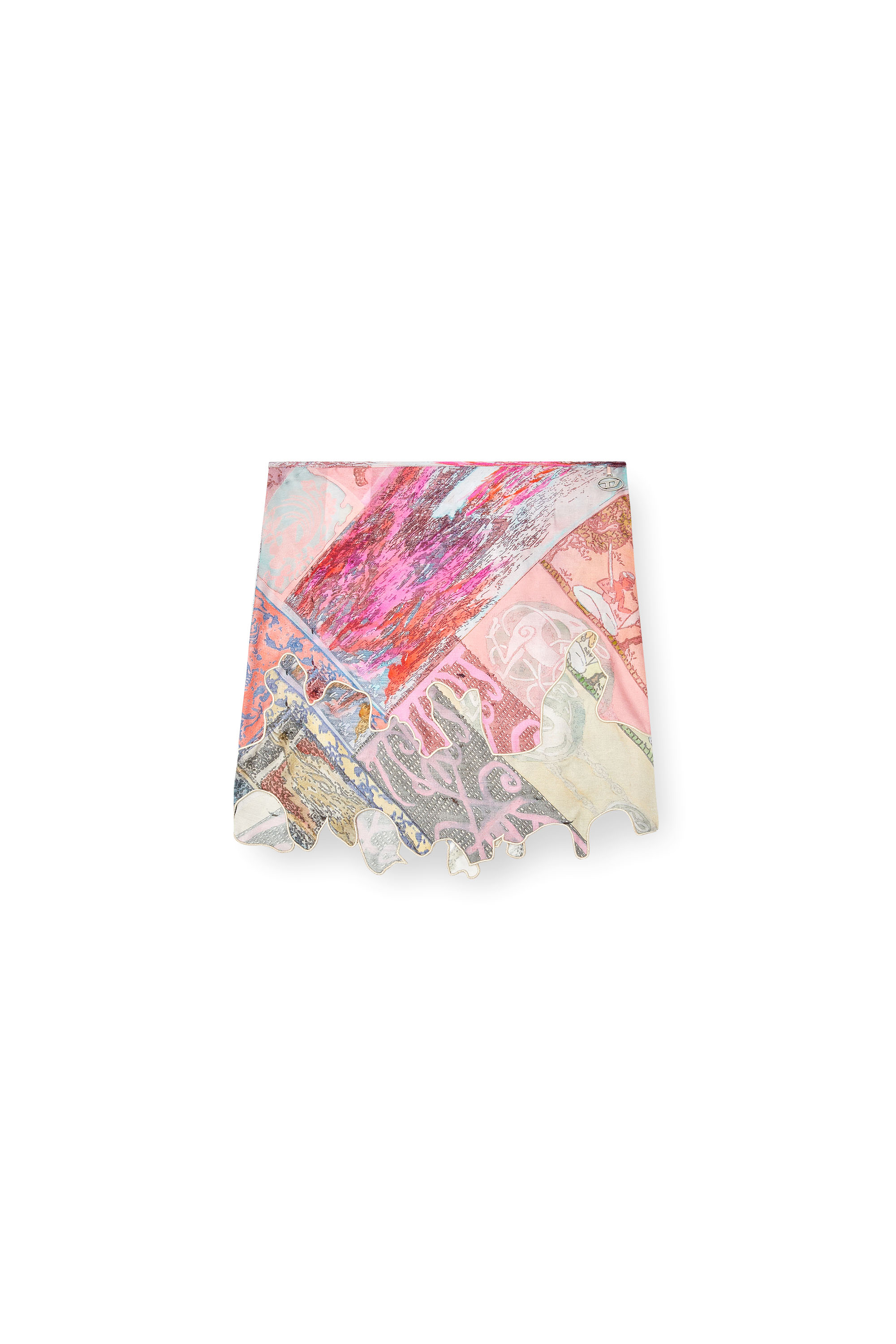 O-DARE, Pink Diesel - O-DARE, Woman's Viscose mini skirt with Heraldic print in Pink - 2