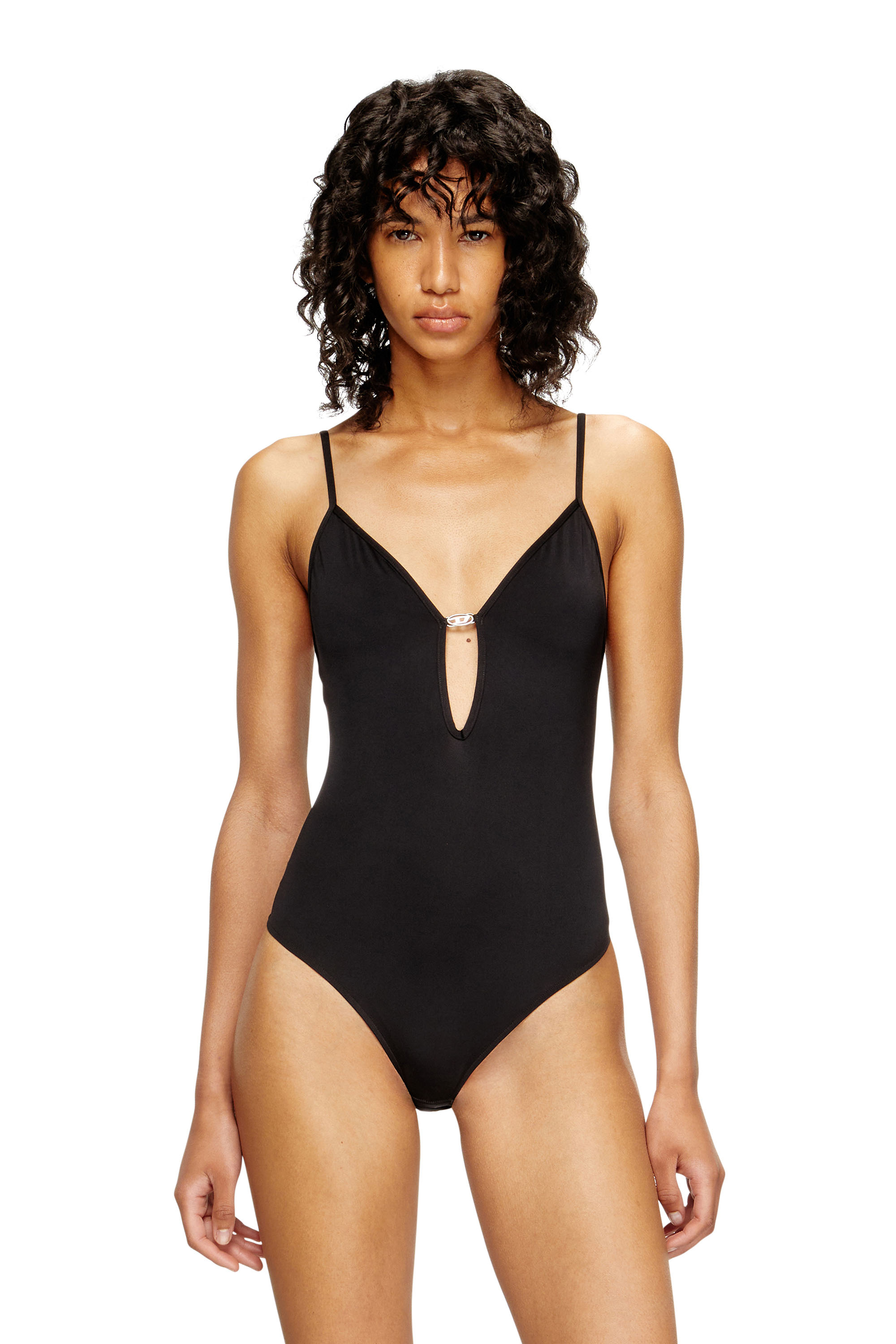 Diesel - UFBY-OVAL-D-BODYSUIT, Woman's Oval D bodysuit in Black - 1