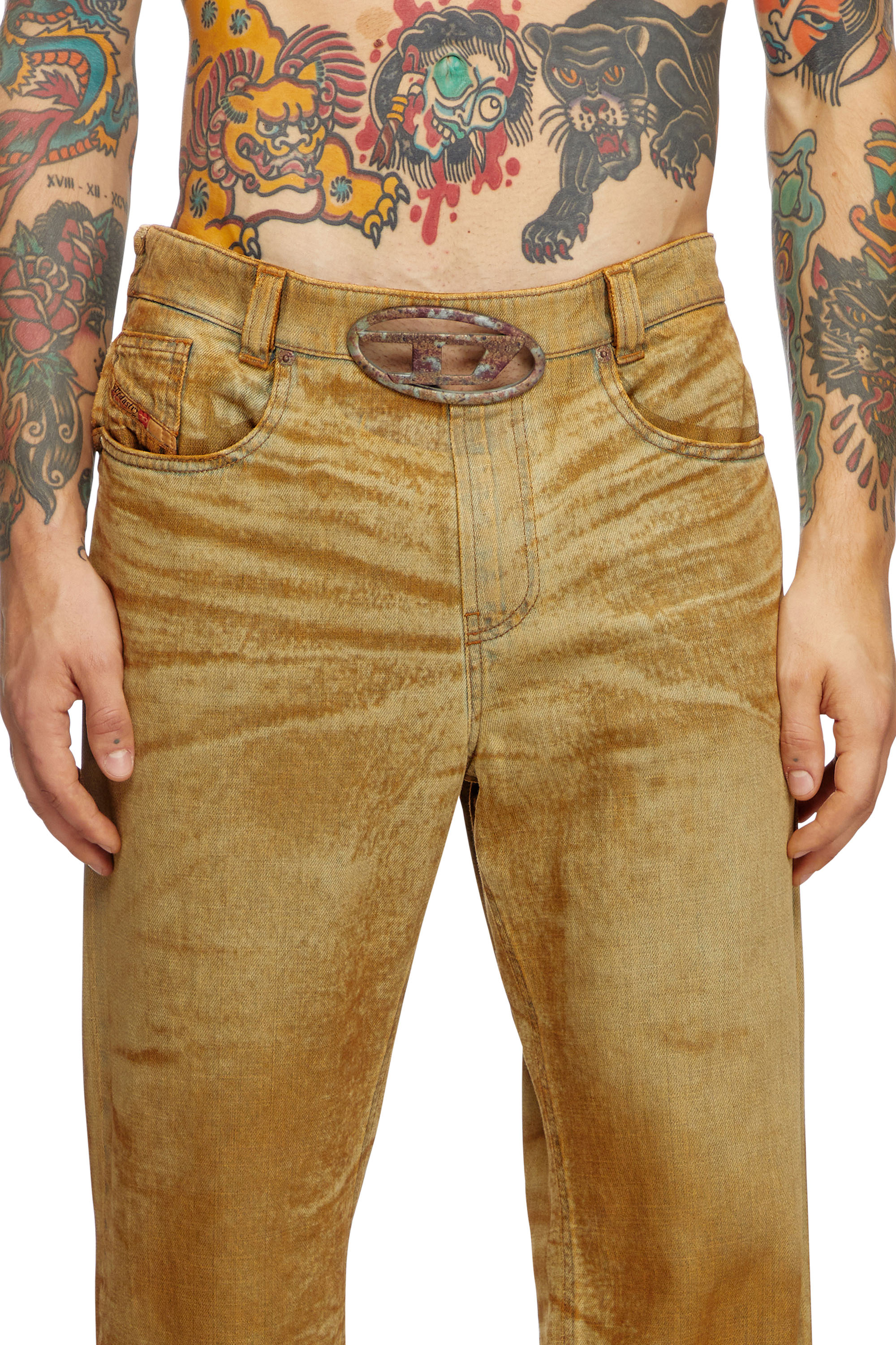 Diesel - Man's Regular Jeans 2010 D-Macs 0AJET, Light Brown - 4