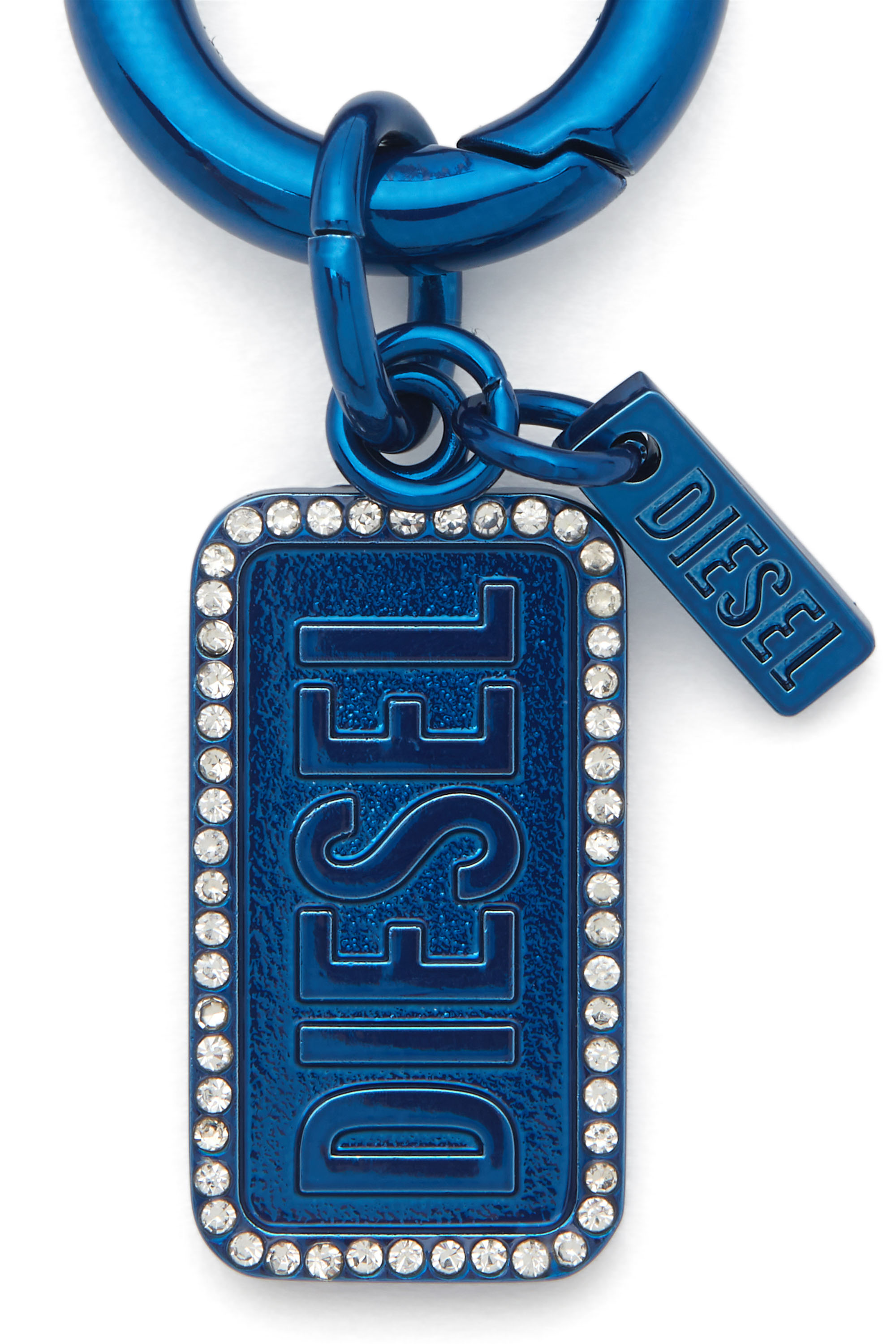 Diesel - CHARM-DIESEL, Unisex's Metal keyring with rhinestones and Diesel logo detail in Blue - 2