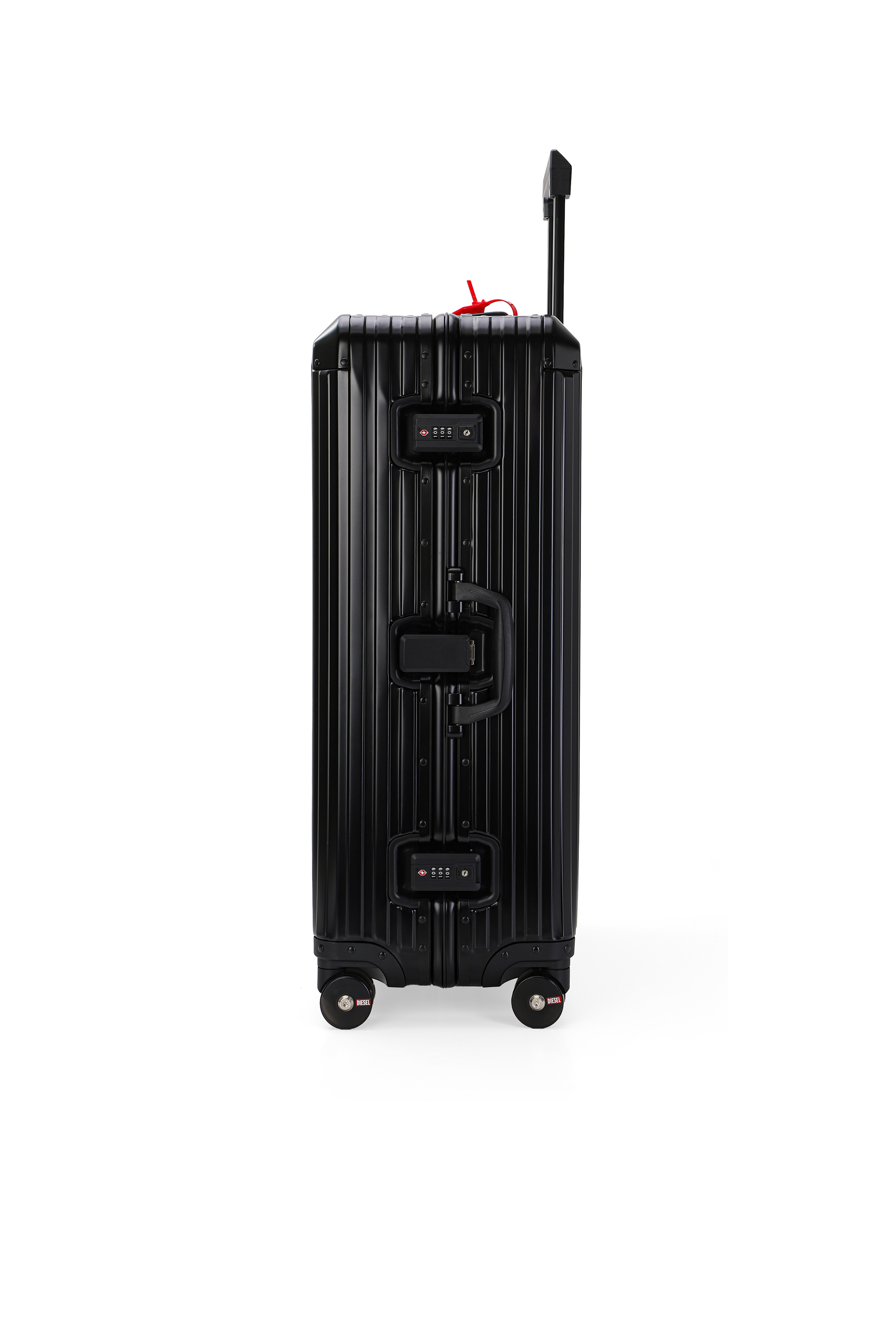 Diesel - DIESEL ALUMINUM TROLLEY- DSL002, Unisex's Aluminum suitcase size L in Black - 4