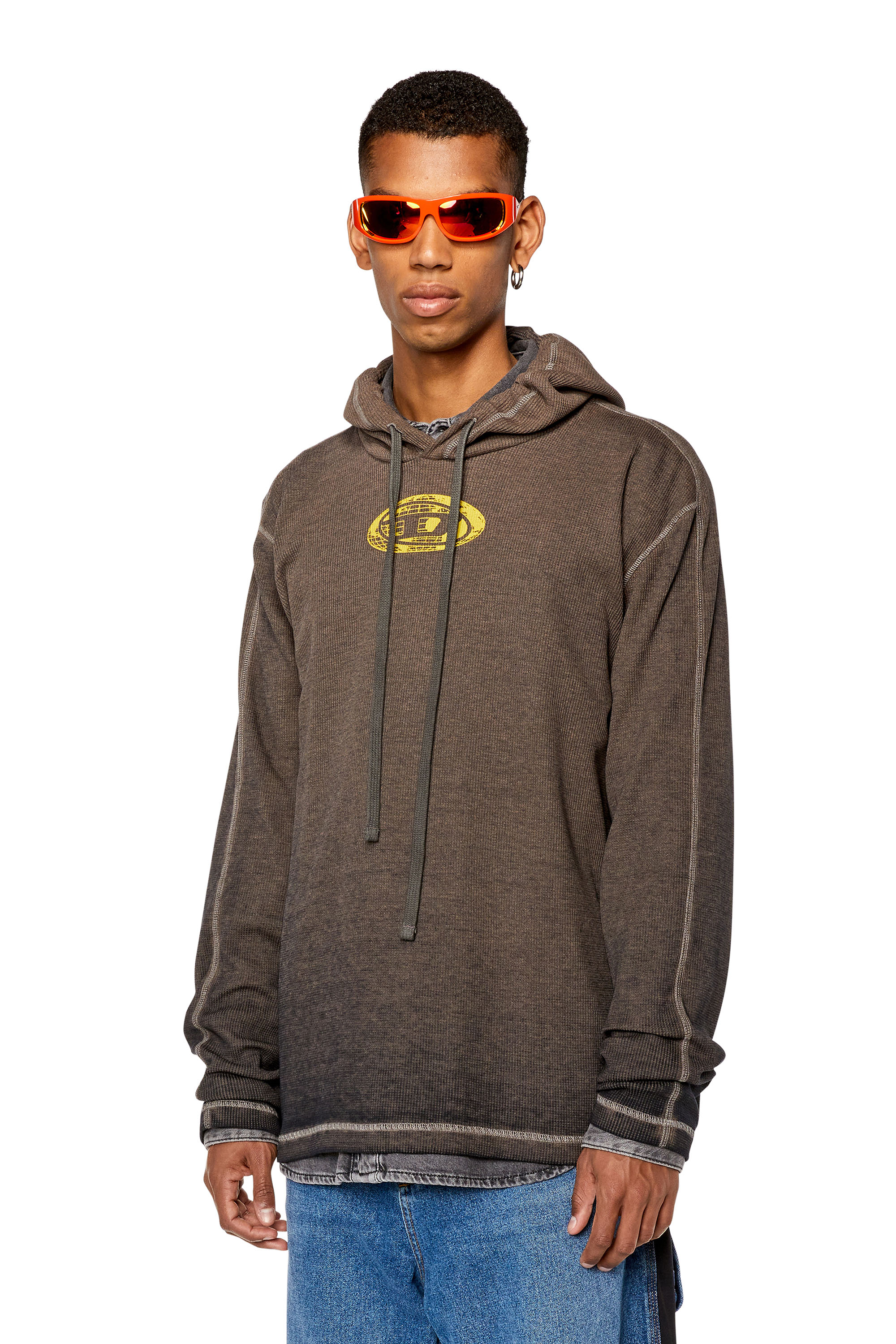 Diesel - T-CRONE-LS-HOOD, Dark grey - Image 1